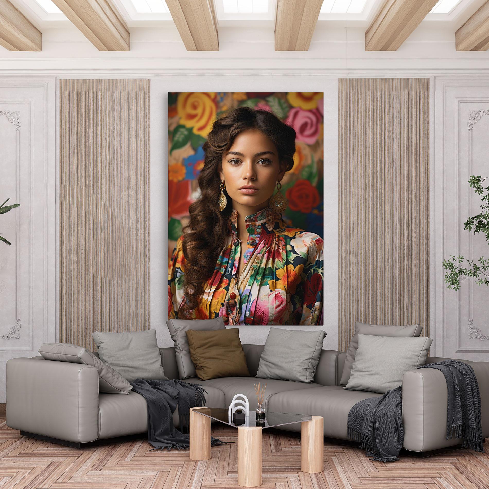 Obraz na Płótnie Floral Dress Long Hair mockup 6