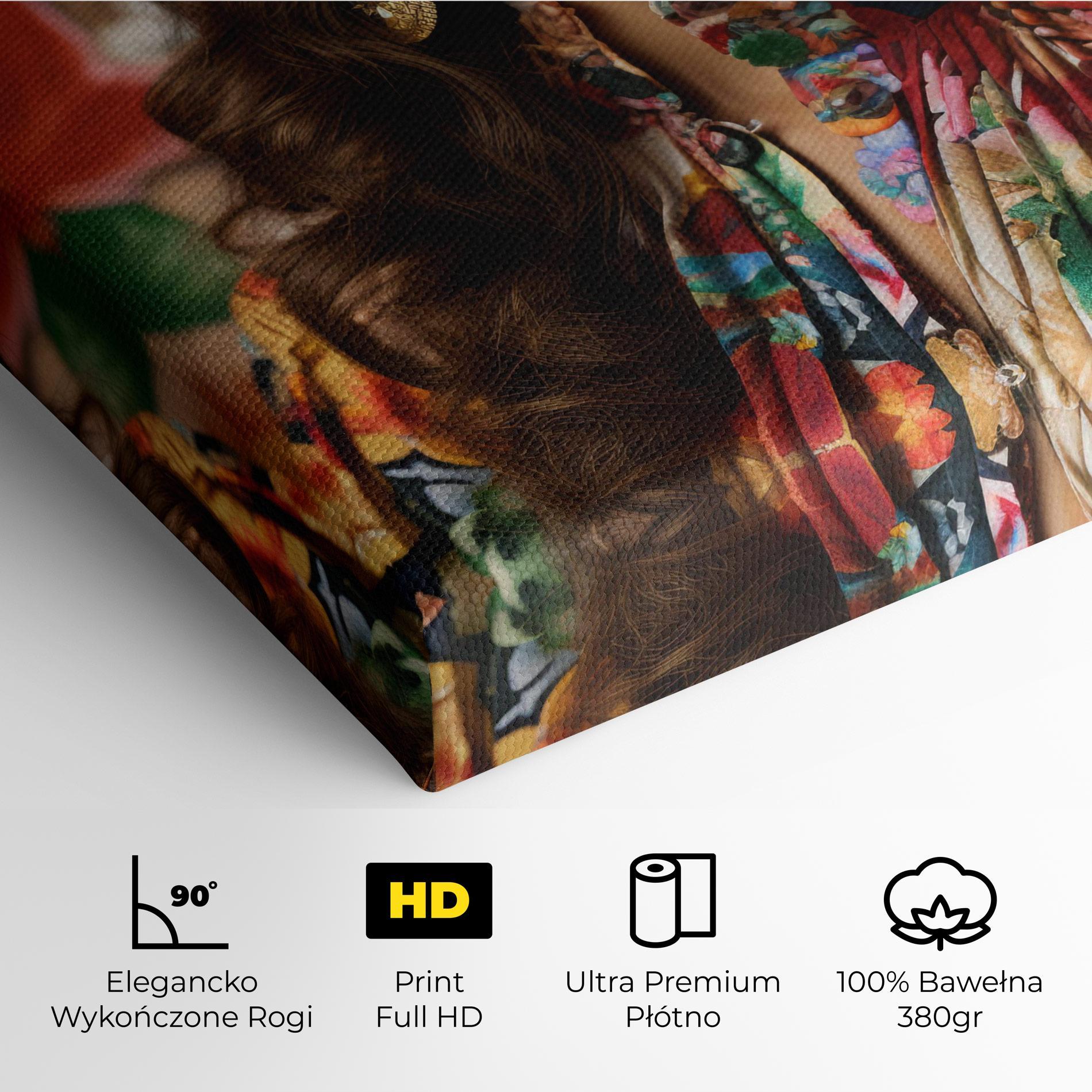 Obraz na Płótnie Floral Dress Long Hair mockup 4