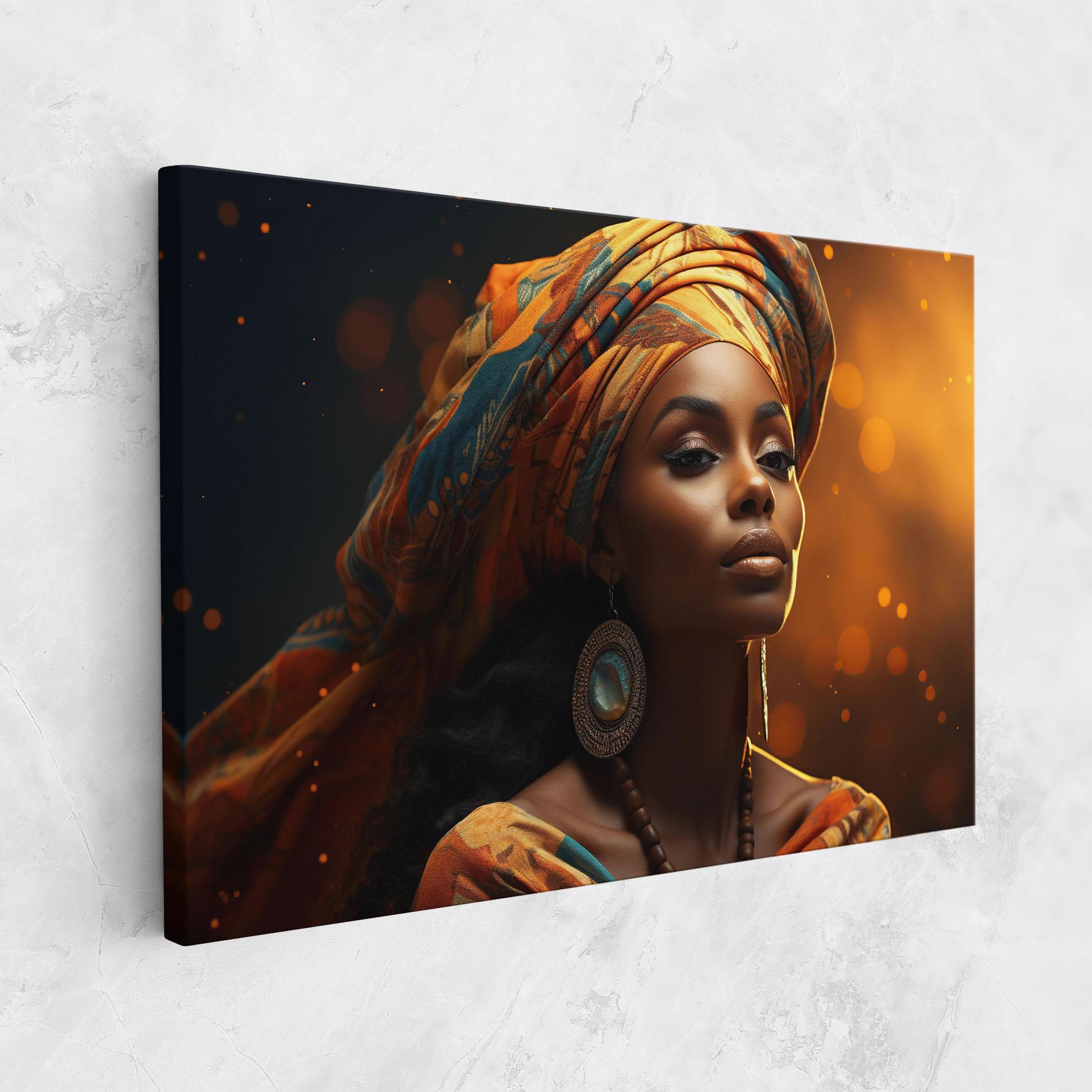Obraz na Płótnie Fashion African Portrait mockup 1