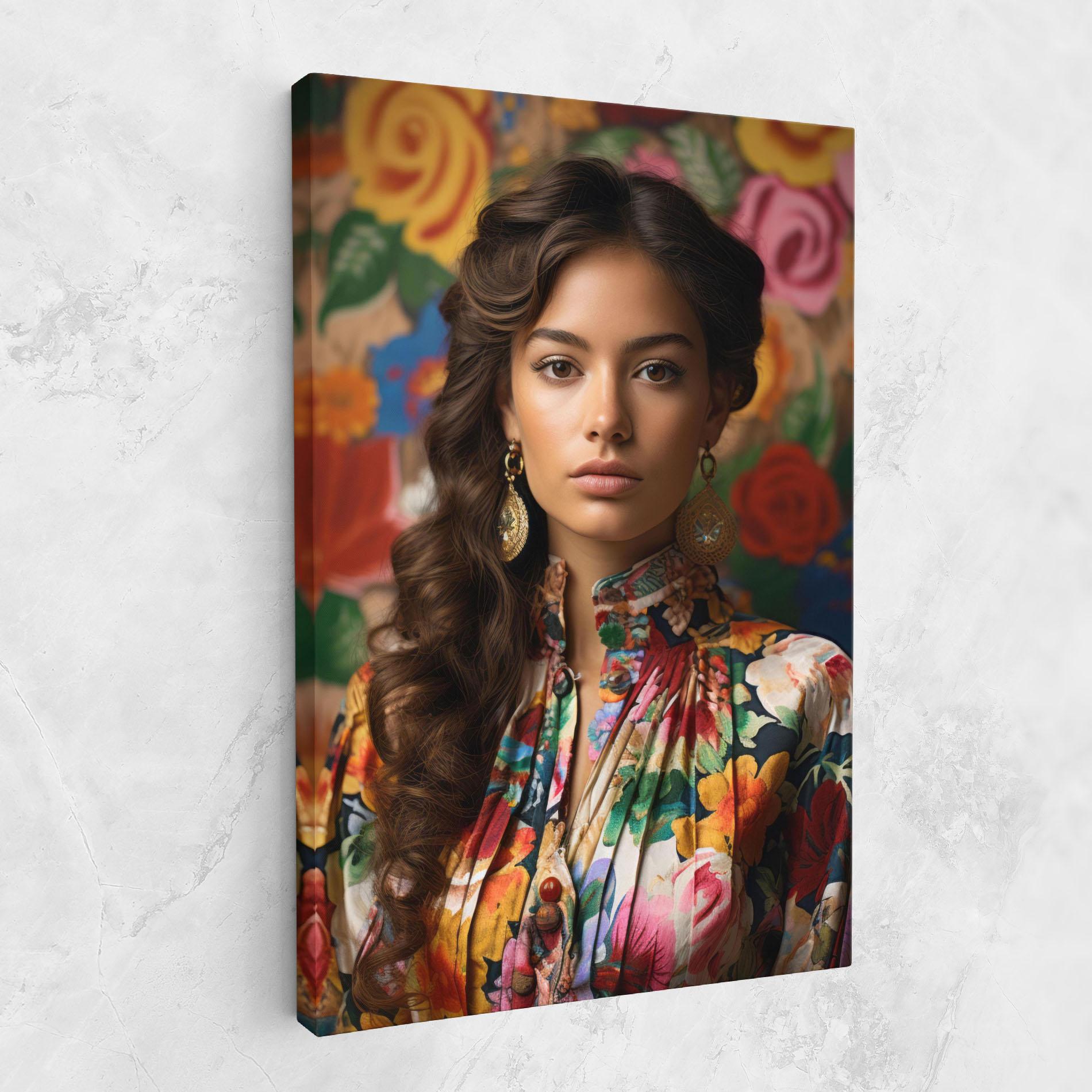 Obraz na Płótnie Floral Dress Long Hair mockup 1