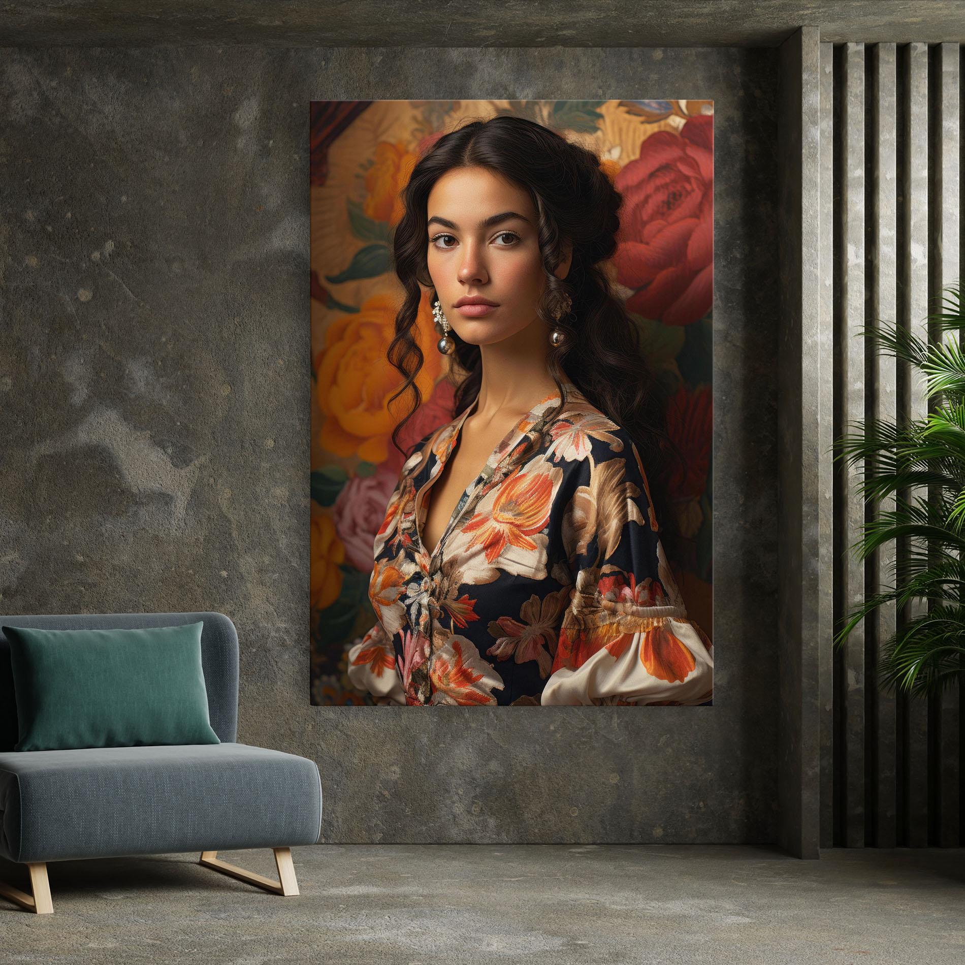 Obraz na Płótnie Floral Dress Lady mockup 7