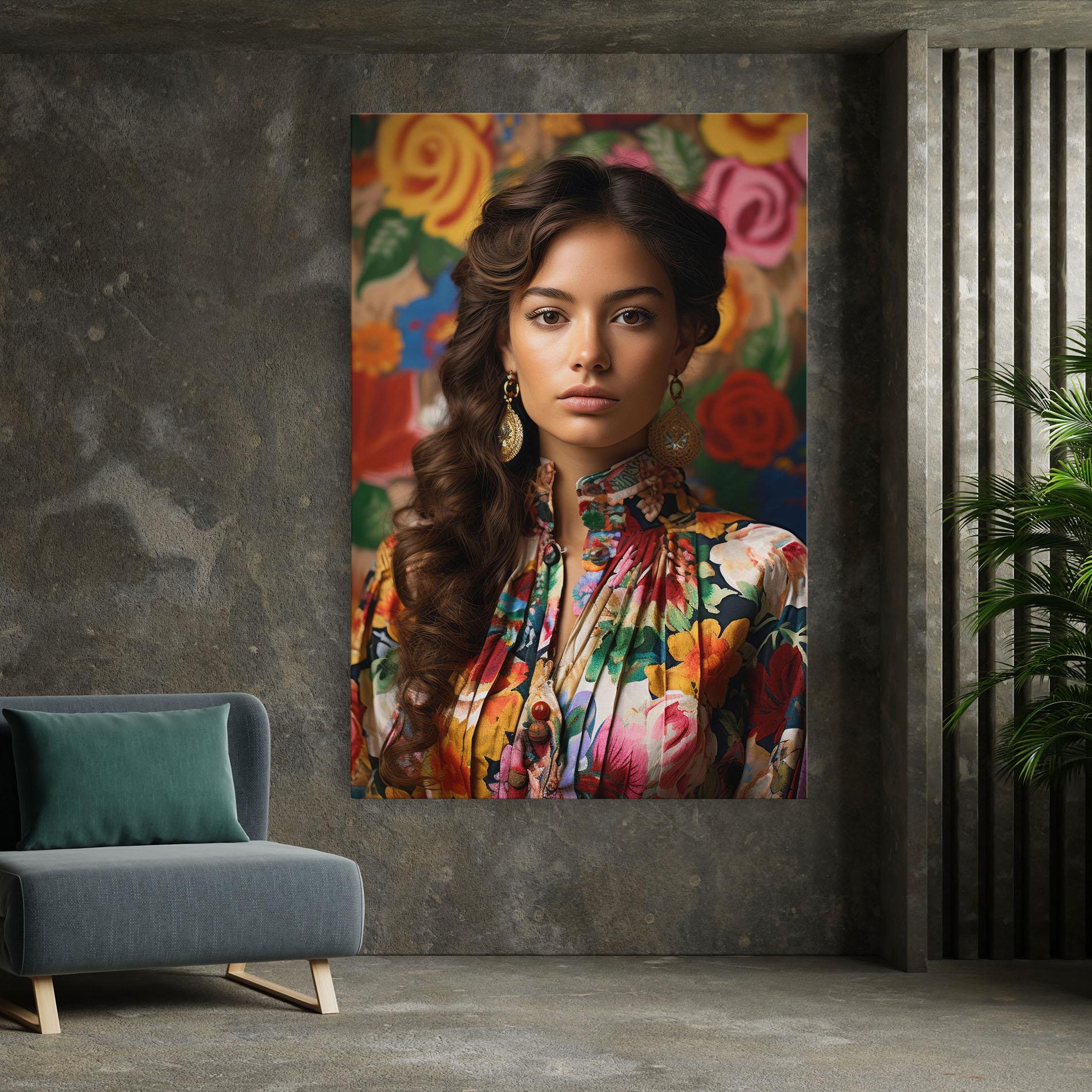 Obraz na Płótnie Floral Dress Long Hair mockup 7