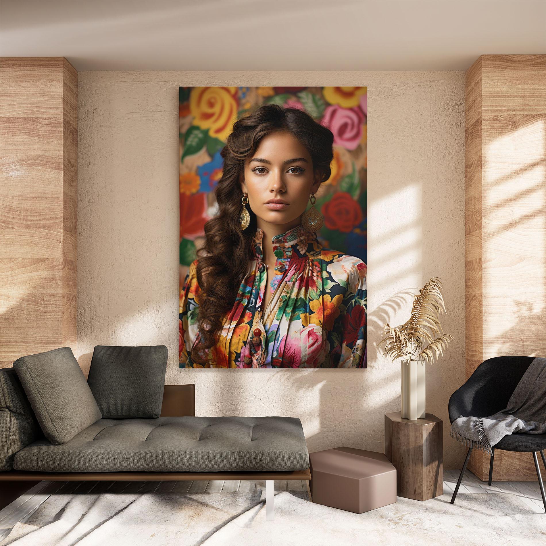 Obraz na Płótnie Floral Dress Long Hair mockup 8