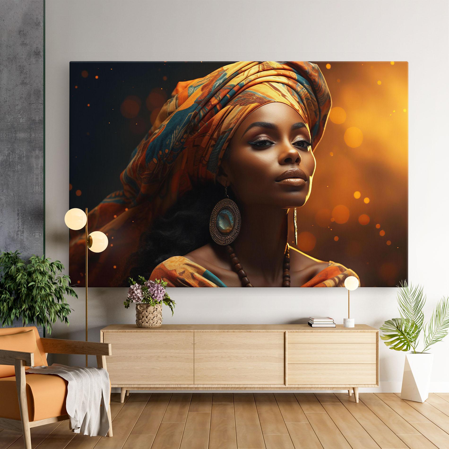Obraz na Płótnie Fashion African Portrait mockup 9