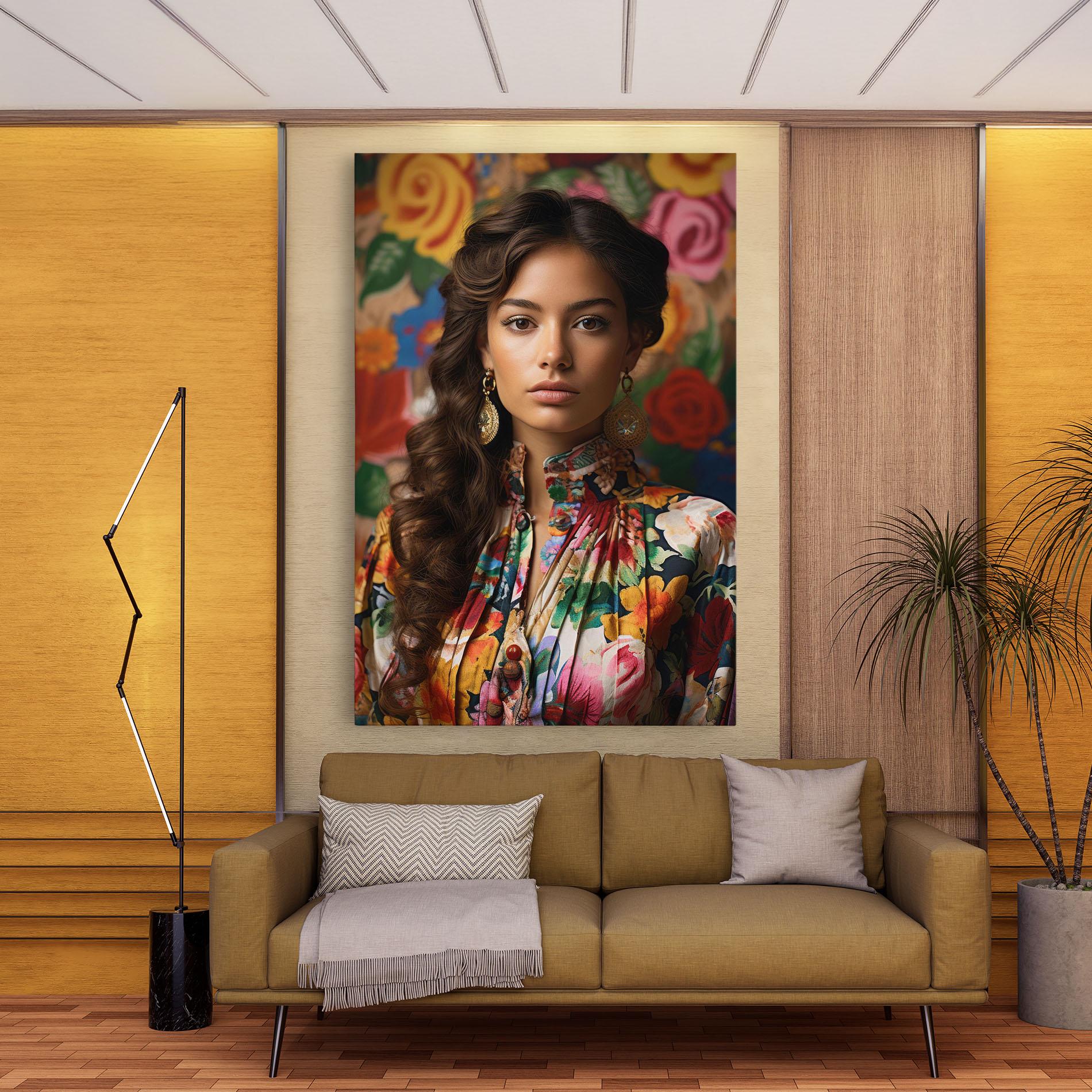 Obraz na Płótnie Floral Dress Long Hair mockup 9