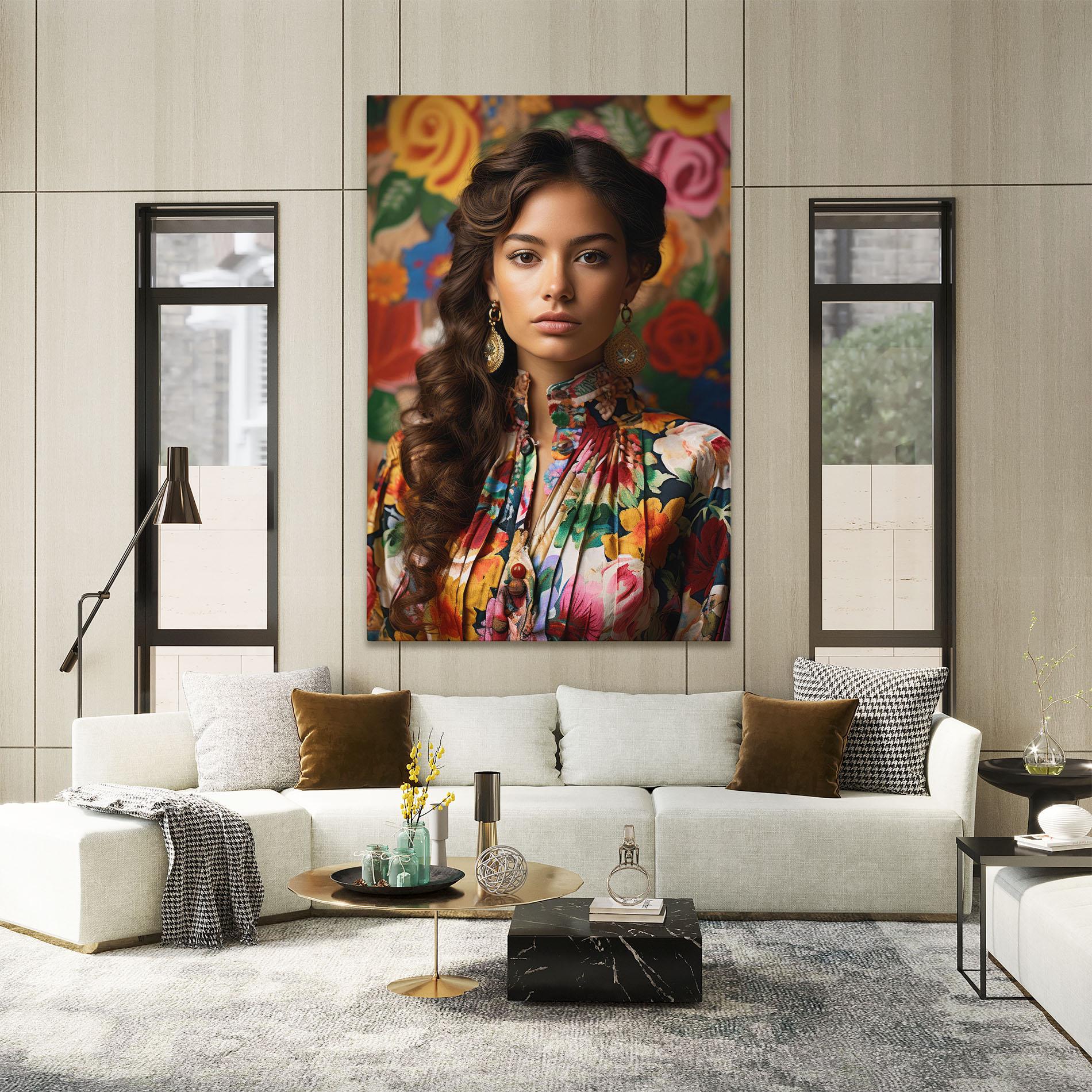 Obraz na Płótnie Floral Dress Long Hair mockup 2