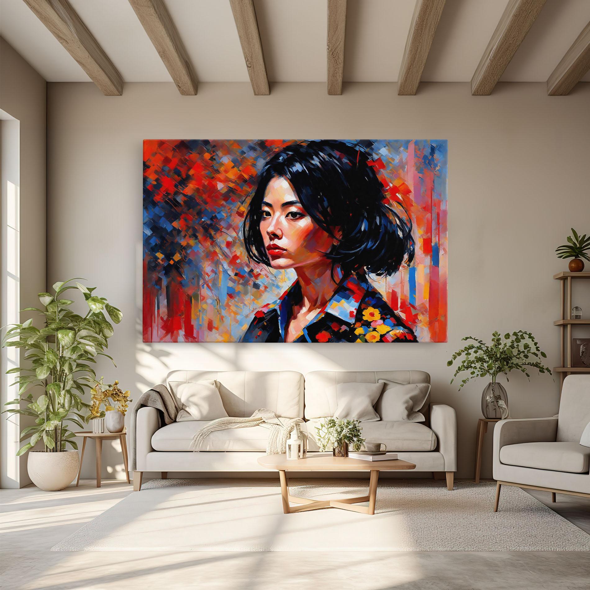 Obraz na Płótnie Beautiful Asian Woman mockup 6