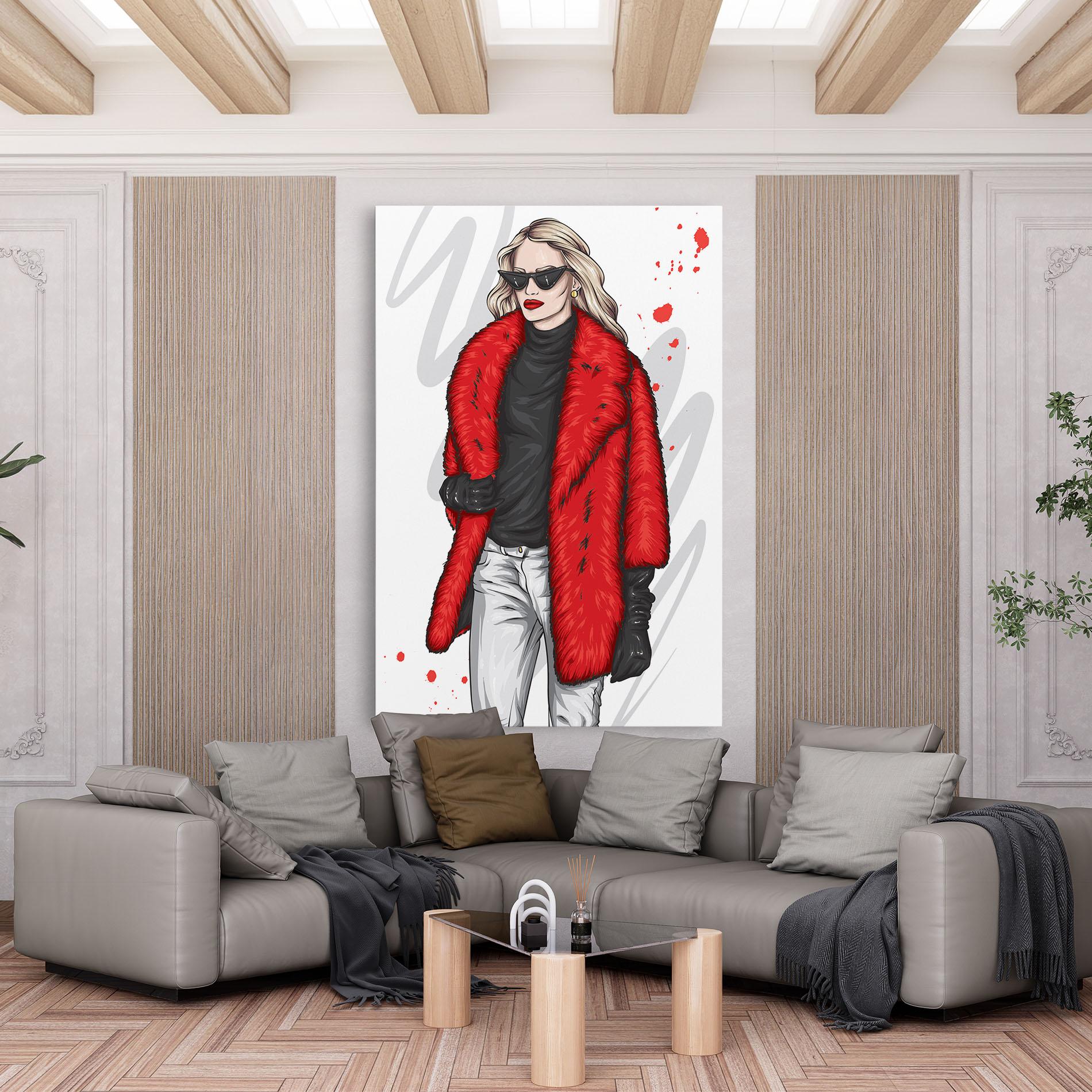 Obraz na Płótnie Black Blouse Woman mockup 6