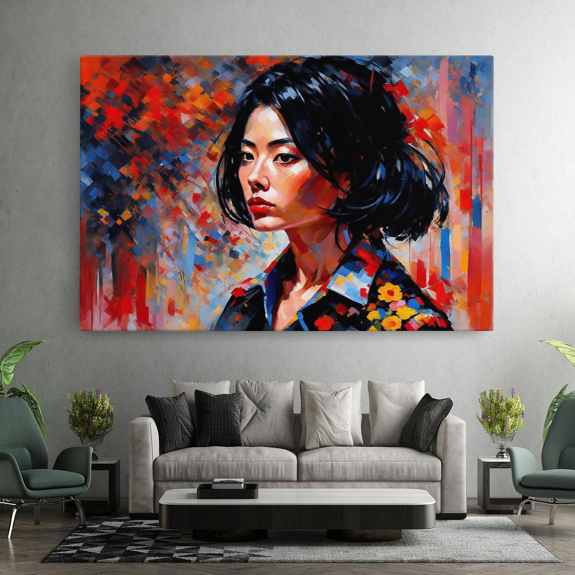 Obraz na Płótnie Beautiful Asian Woman mockup 7