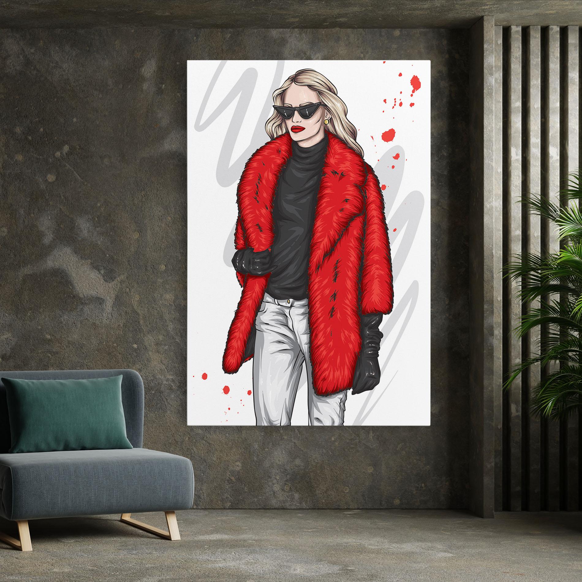 Obraz na Płótnie Black Blouse Woman mockup 7