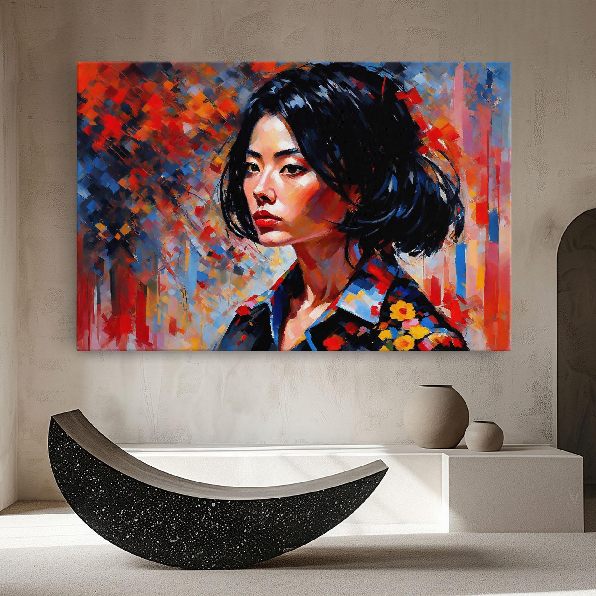 Obraz na Płótnie Beautiful Asian Woman mockup 8
