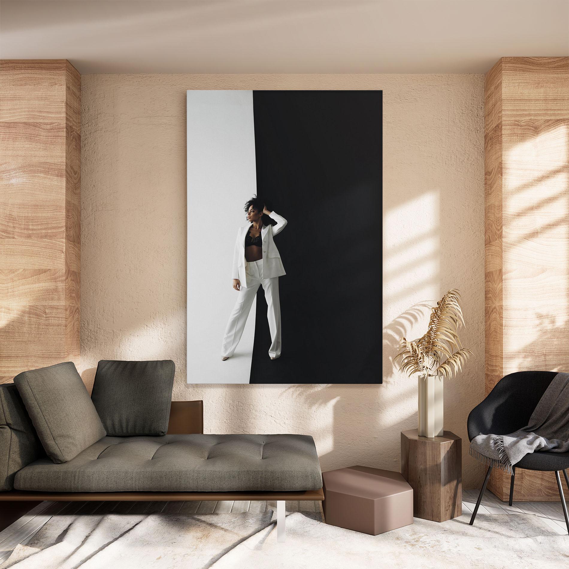 Obraz na Płótnie African Girl White Outfit mockup 8