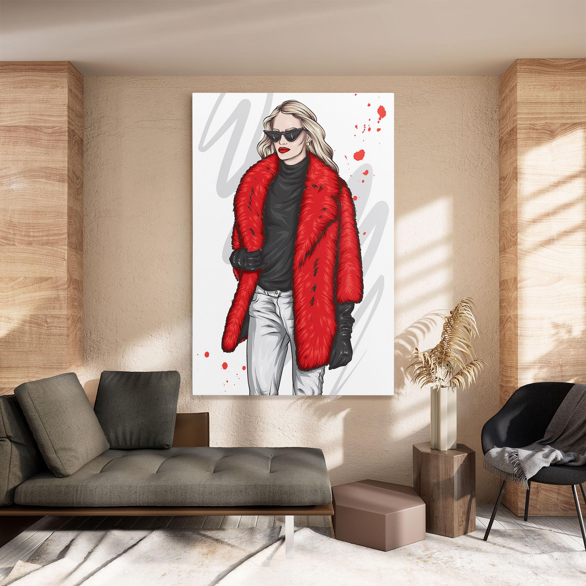 Obraz na Płótnie Black Blouse Woman mockup 8