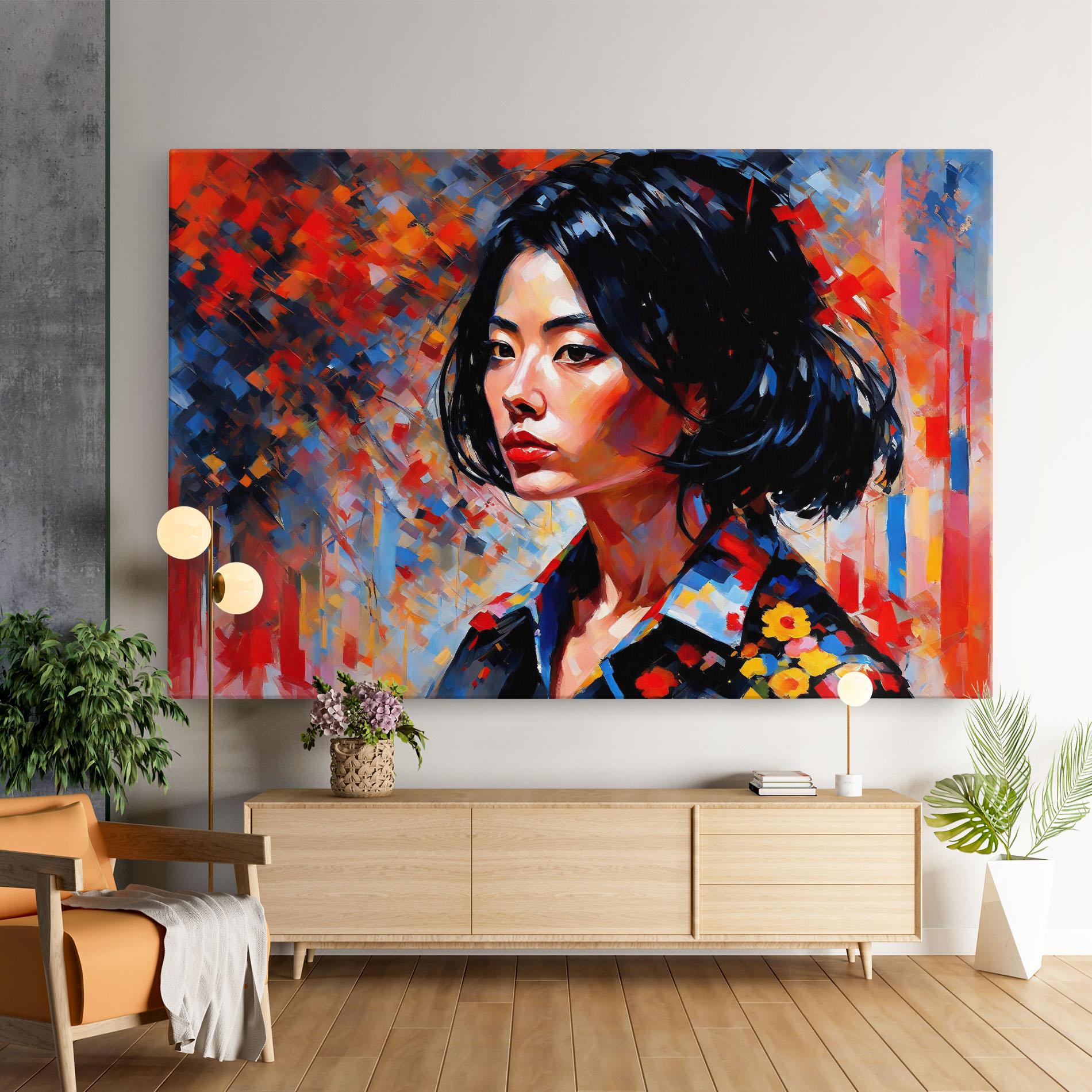 Obraz na Płótnie Beautiful Asian Woman mockup 9