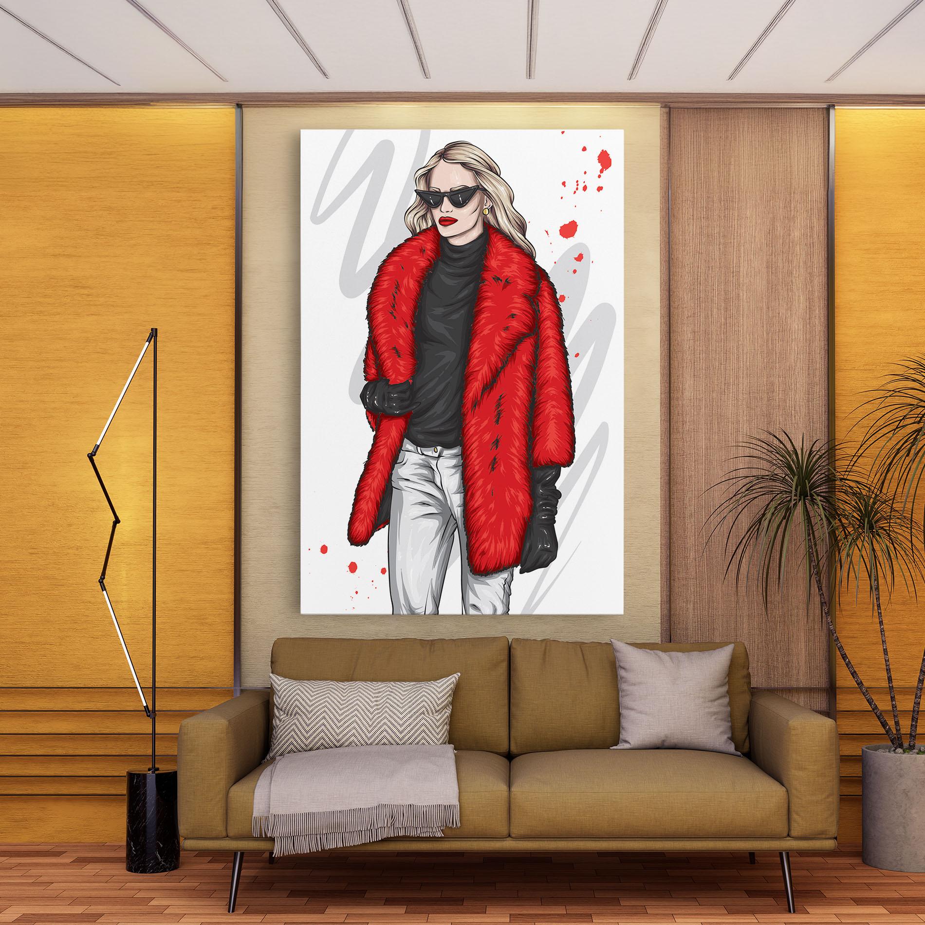 Obraz na Płótnie Black Blouse Woman mockup 9