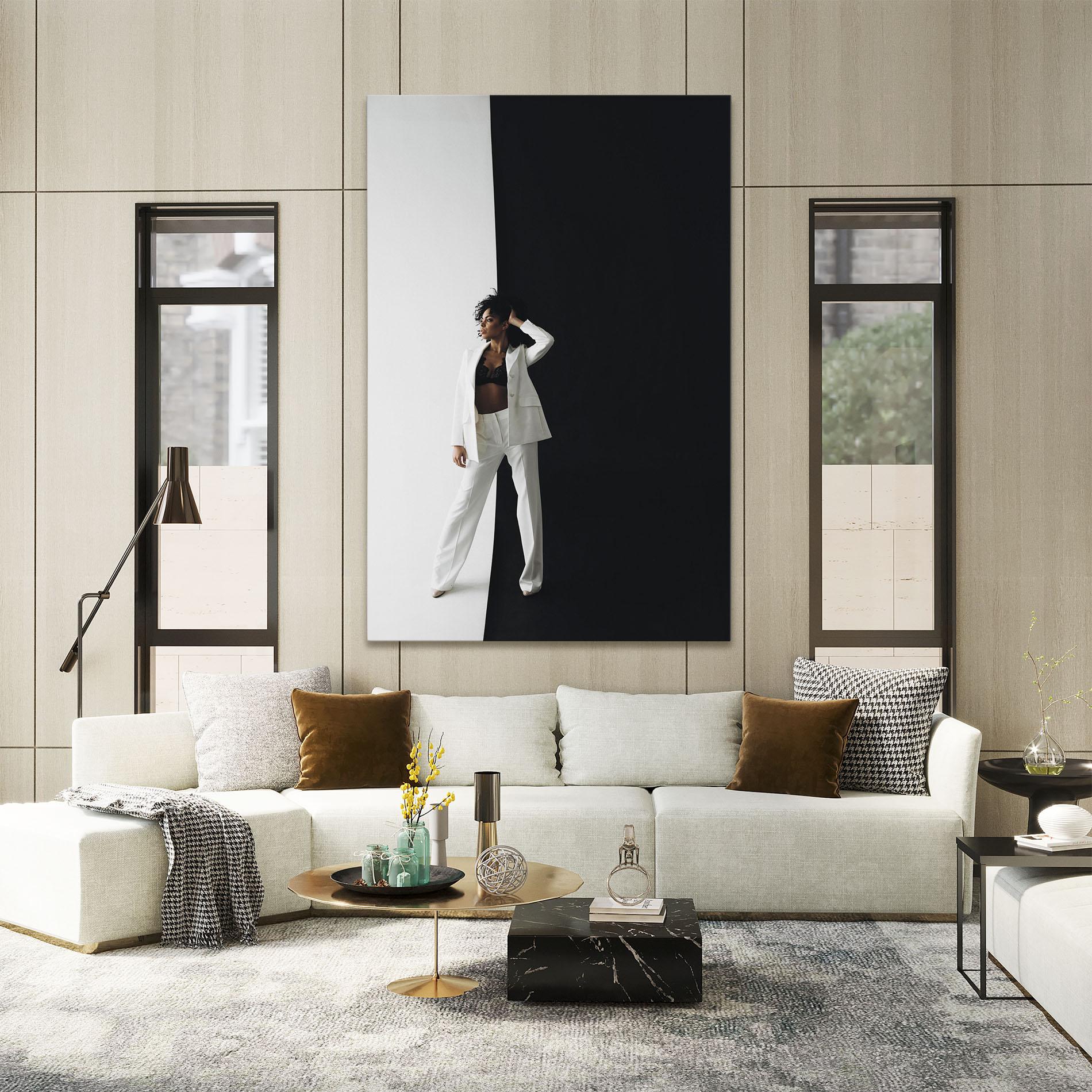 Obraz na Płótnie African Girl White Outfit mockup 2