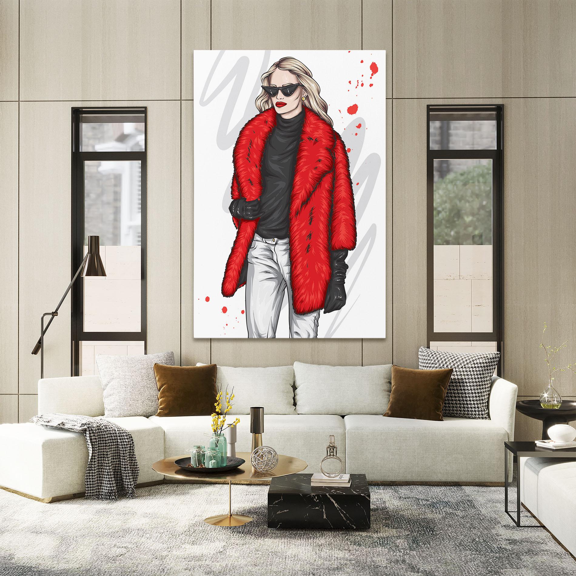 Obraz na Płótnie Black Blouse Woman mockup 2