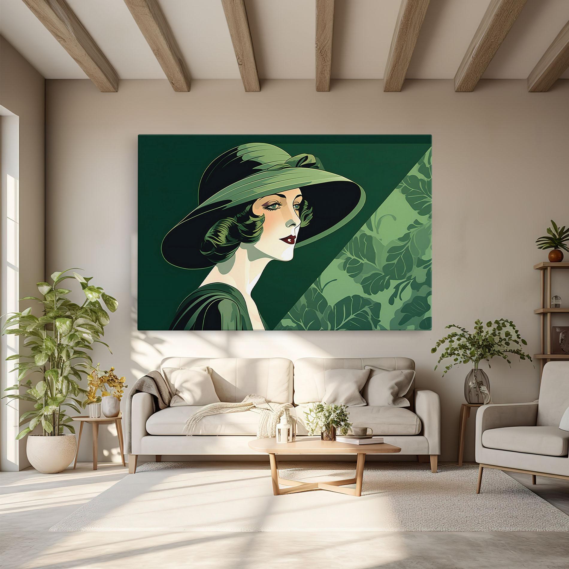 Obraz na Płótnie Green Woman Painting mockup 6