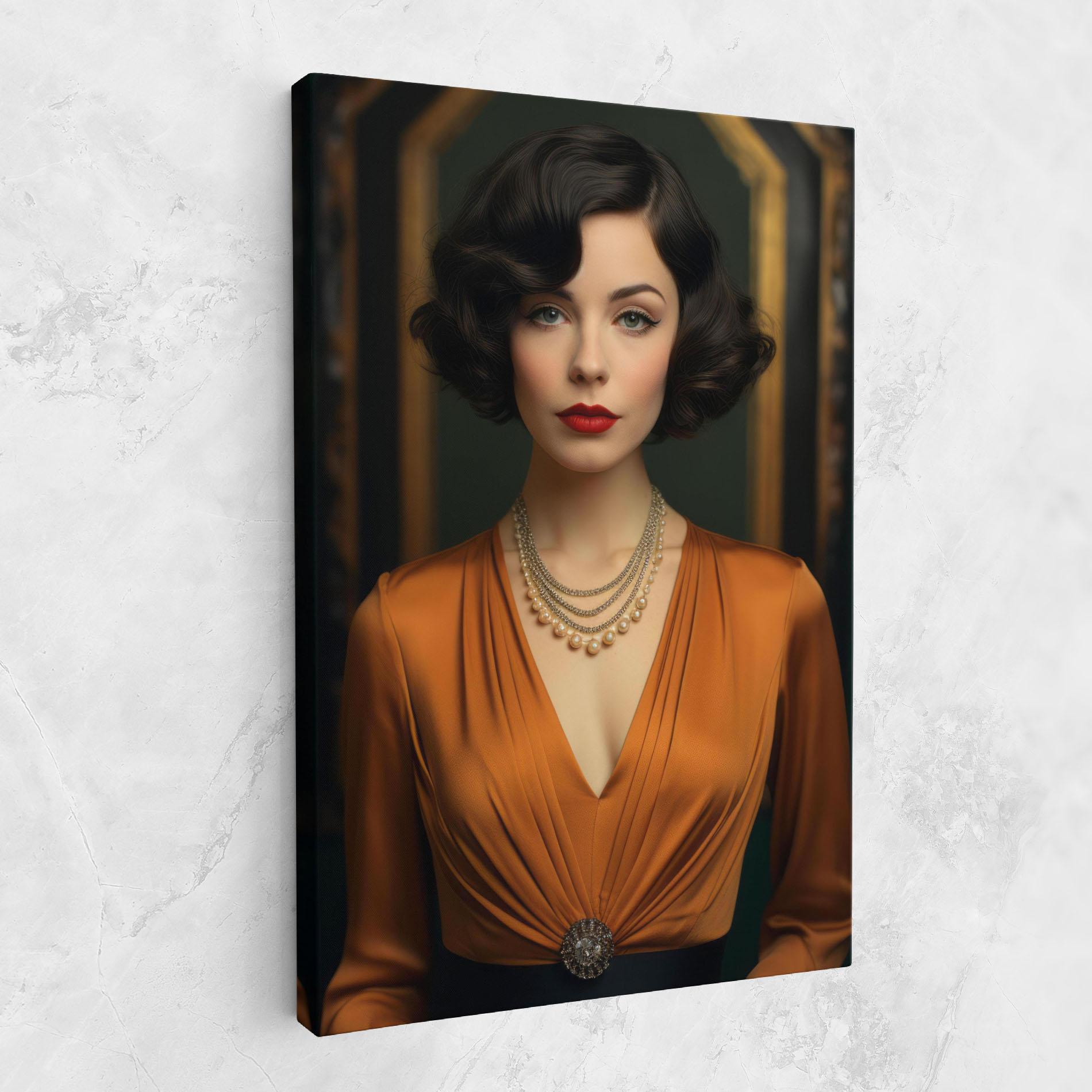 Obraz na Płótnie Orange Blouse Pearls mockup 1