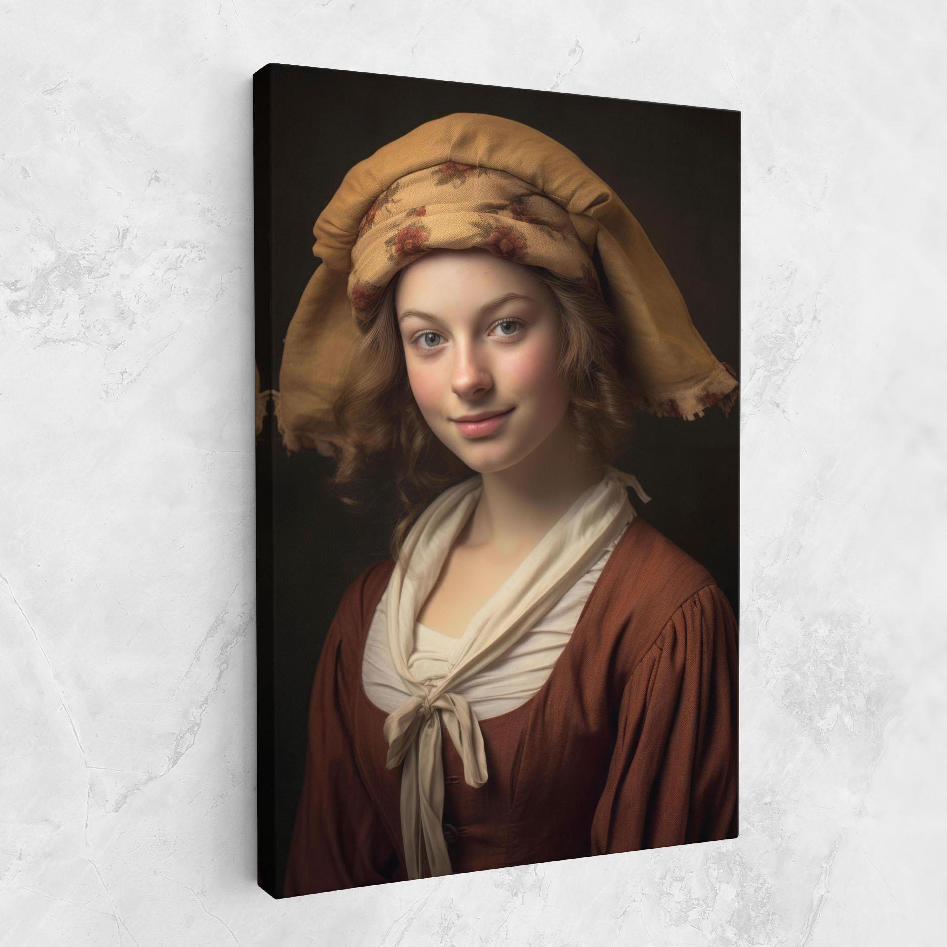 Obraz na Płótnie Young Vintage Woman mockup 1