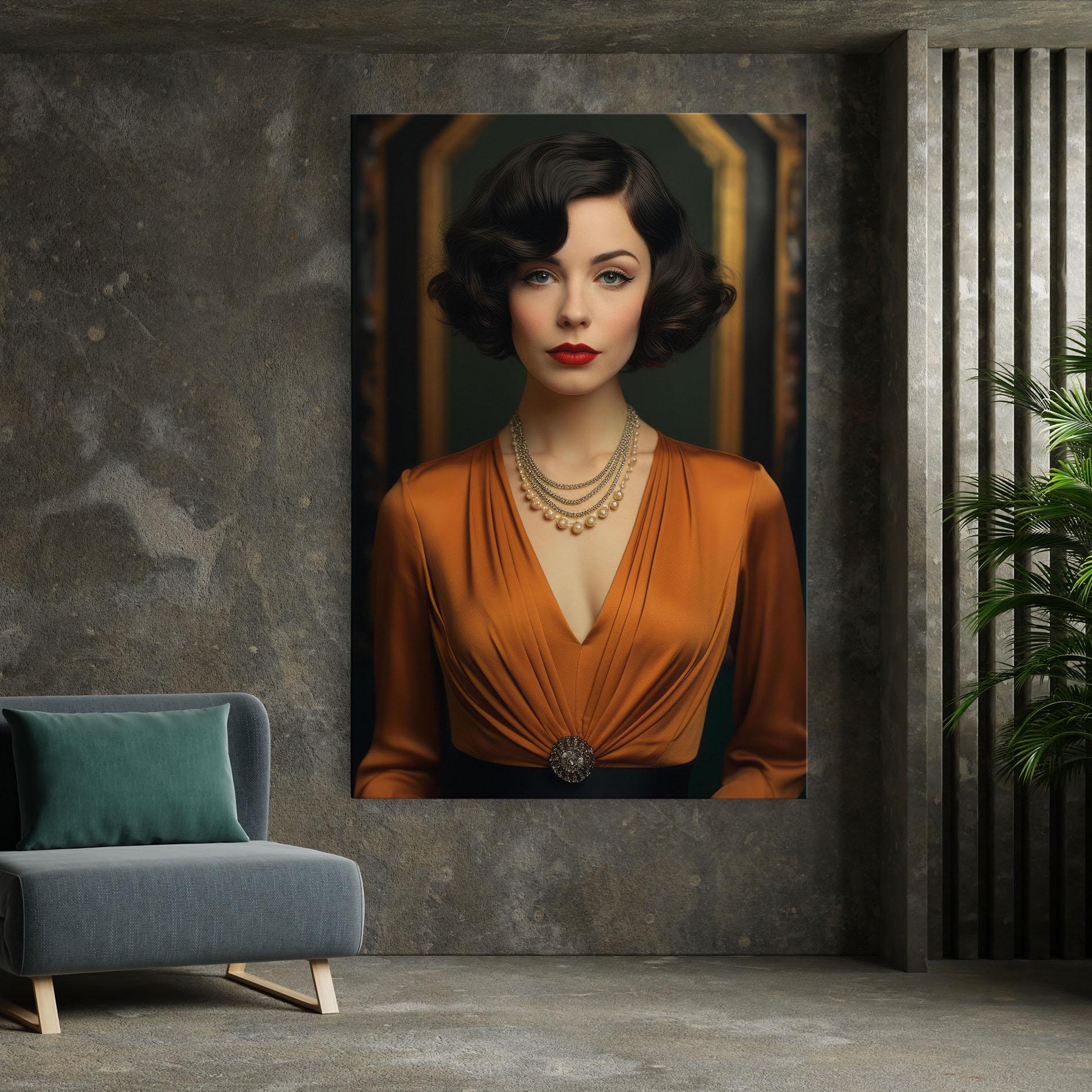 Obraz na Płótnie Orange Blouse Pearls mockup 7