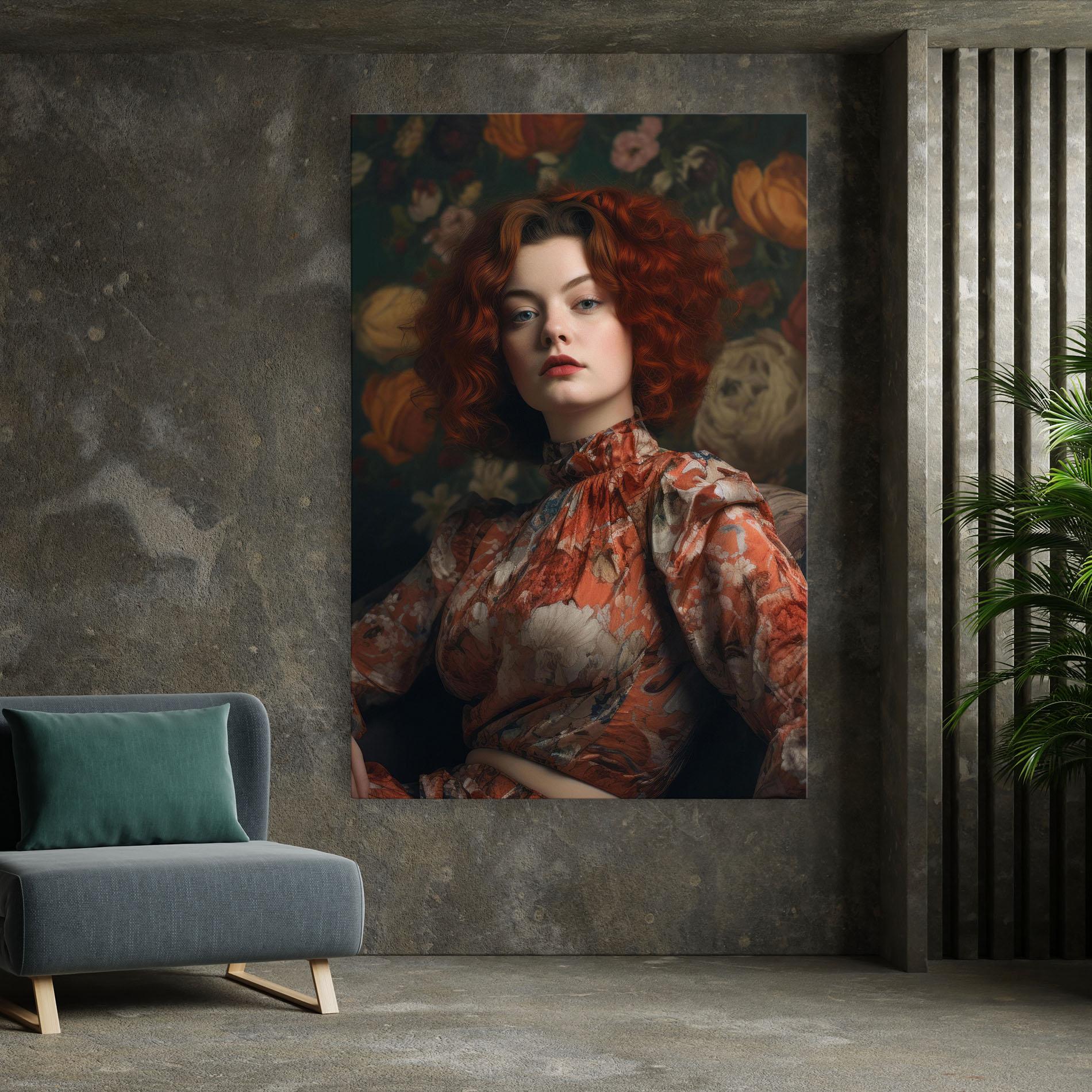 Obraz na Płótnie Red Vintage Hair mockup 7