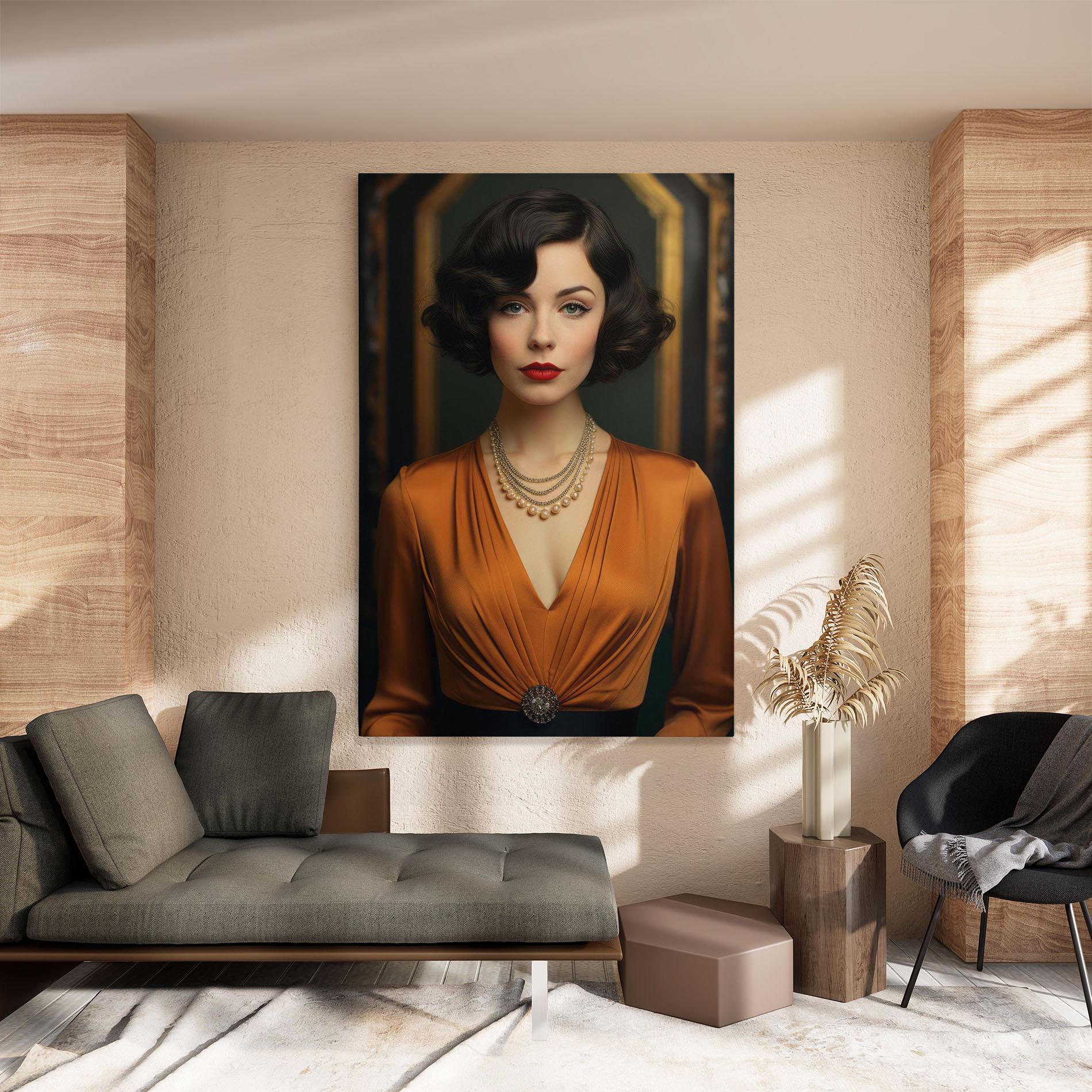 Obraz na Płótnie Orange Blouse Pearls mockup 8