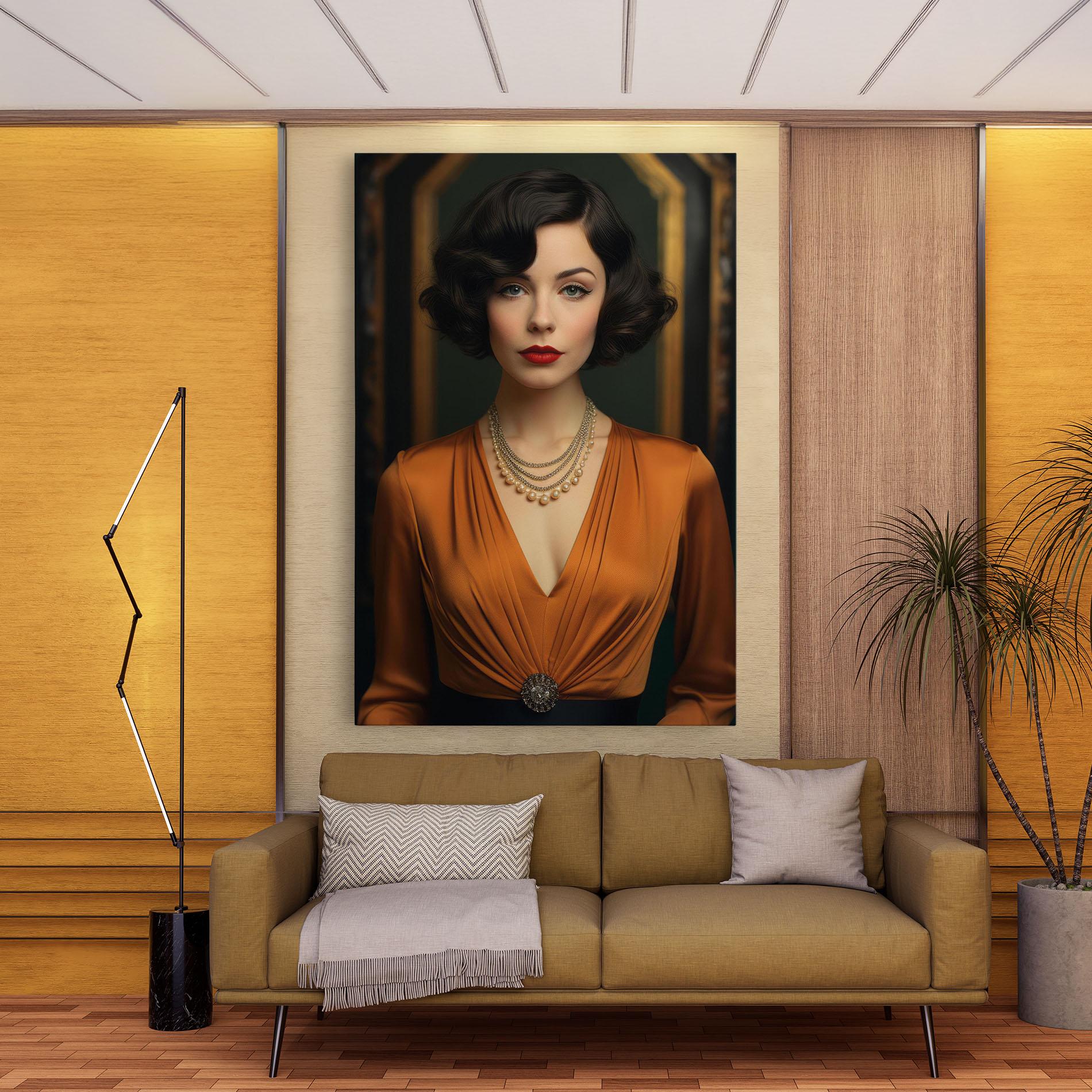 Obraz na Płótnie Orange Blouse Pearls mockup 9