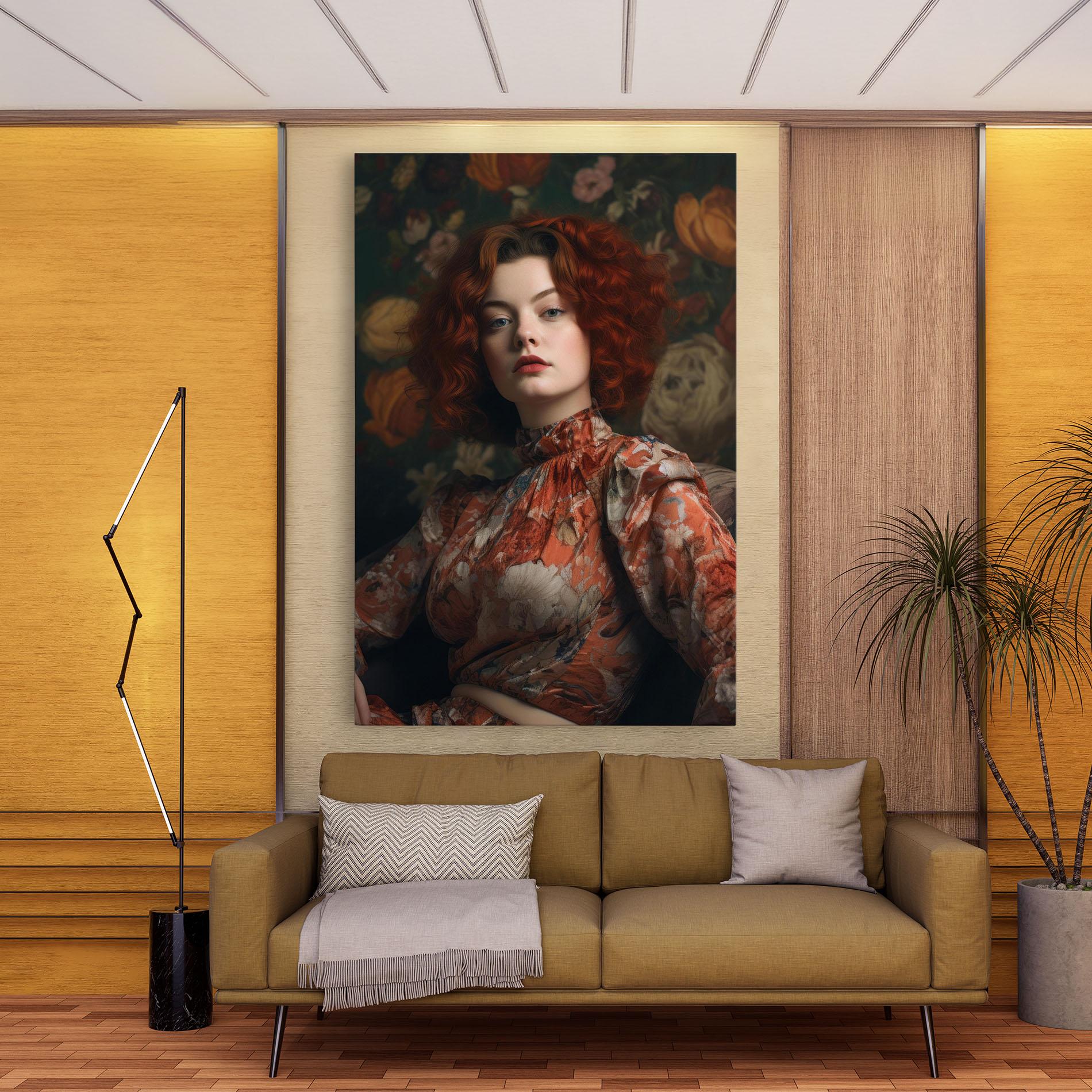 Obraz na Płótnie Red Vintage Hair mockup 9