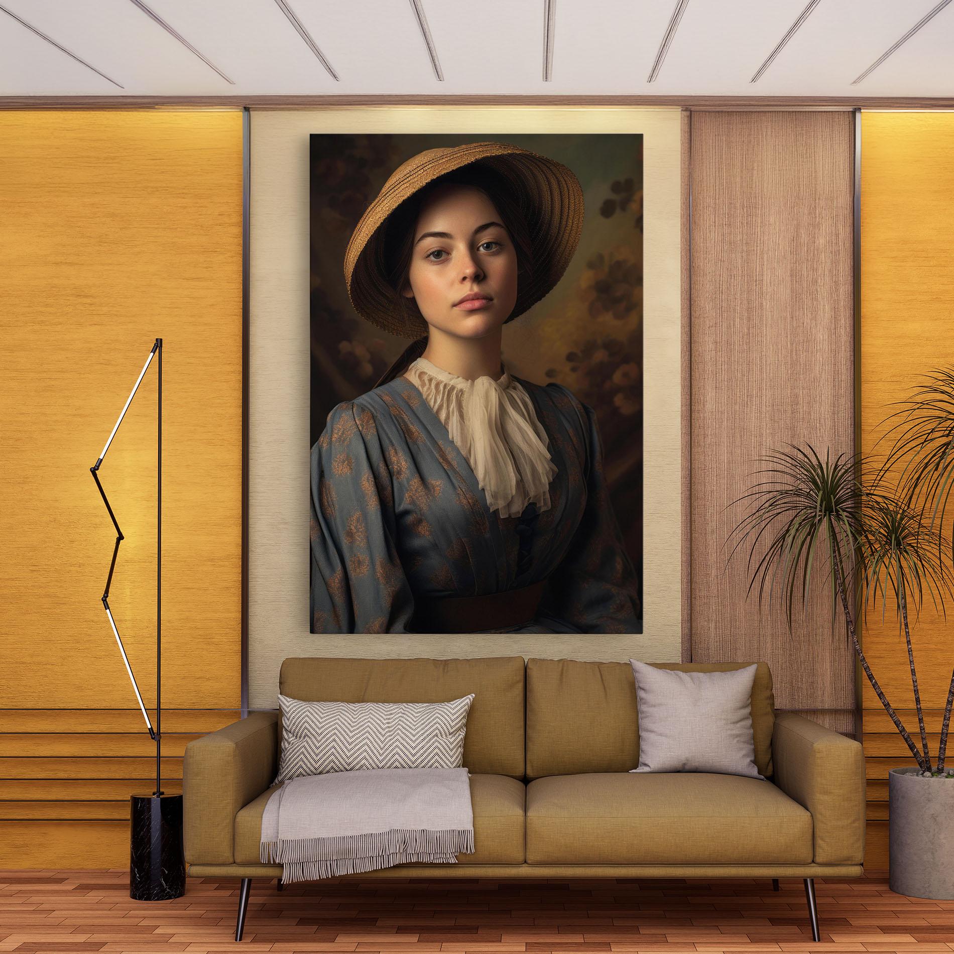 Obraz na Płótnie Vintage Blue Dress mockup 9