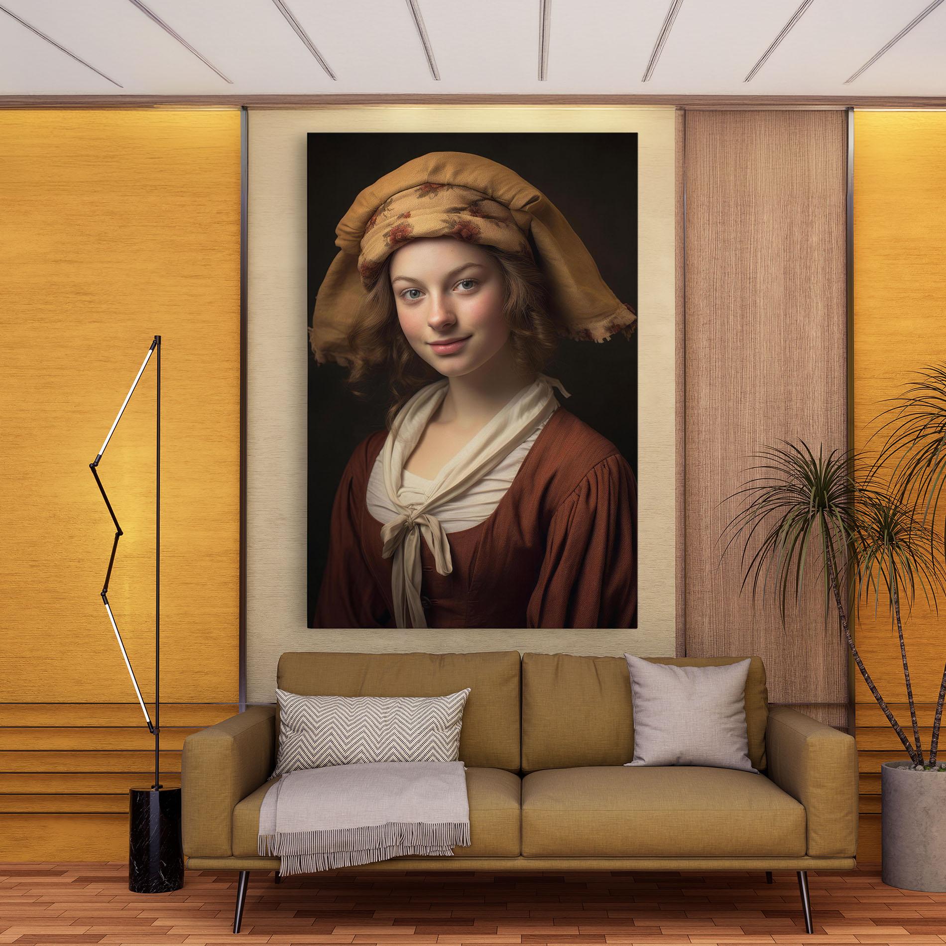 Obraz na Płótnie Young Vintage Woman mockup 9