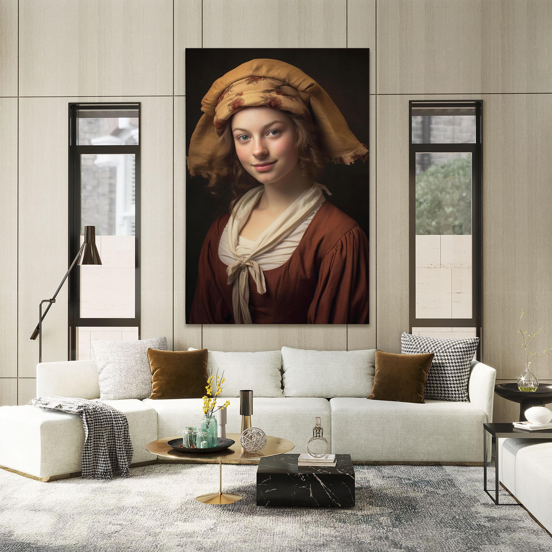 Obraz na Płótnie Young Vintage Woman mockup 2