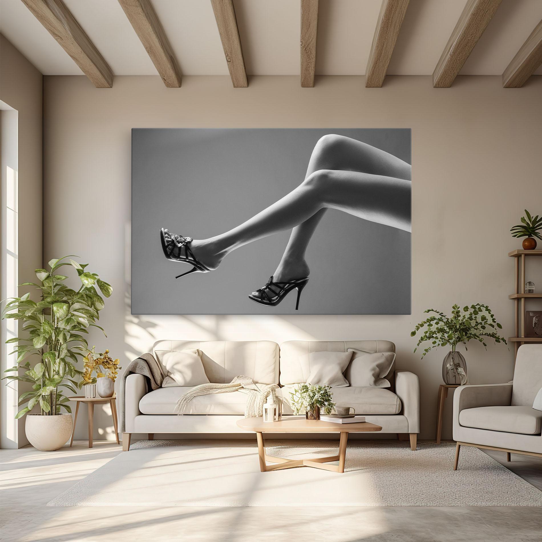 Obraz na Płótnie Black Shoes On Grey mockup 6