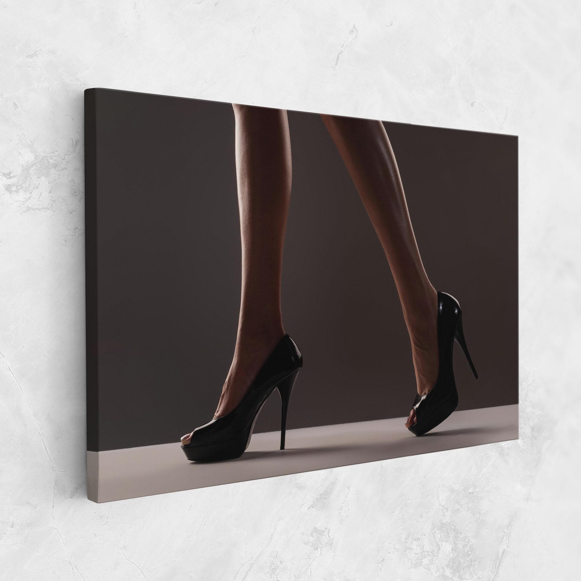 Obraz na Płótnie Black High Heels mockup 1