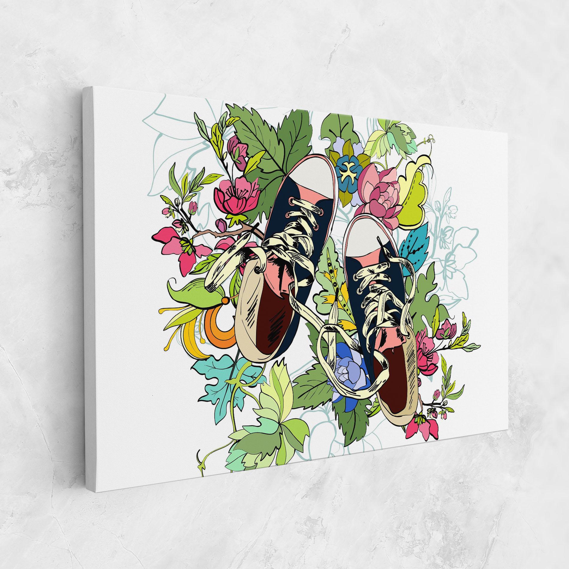 Obraz na Płótnie Flower Shoes mockup 1