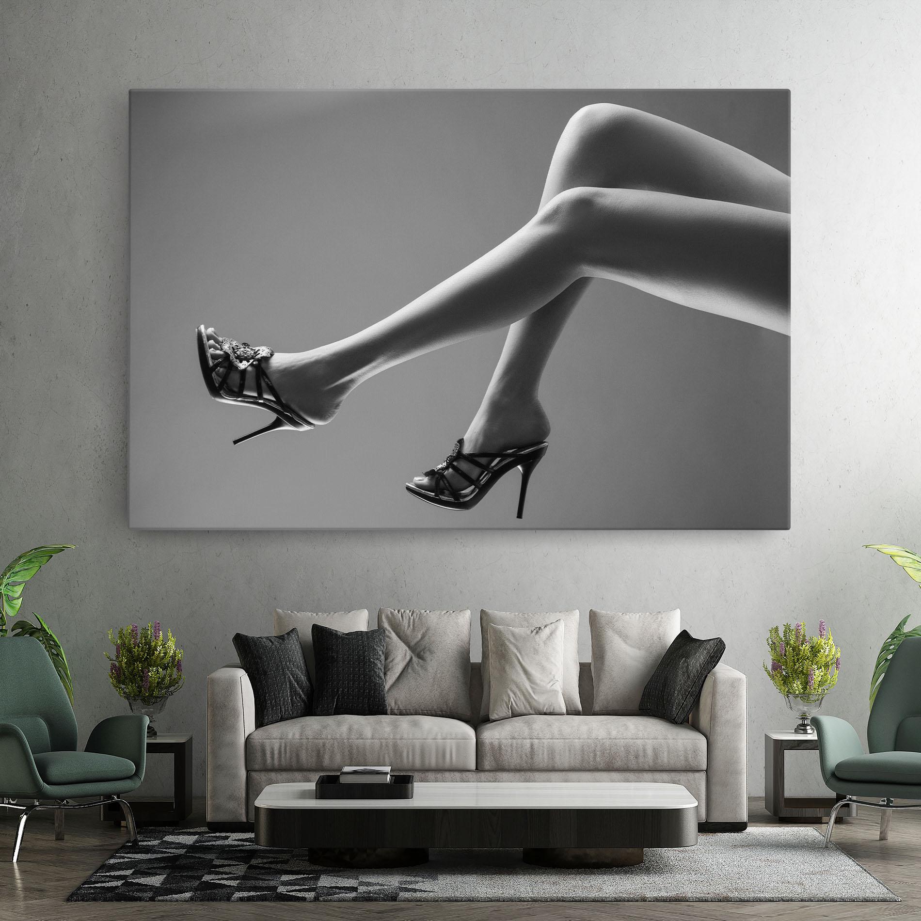 Obraz na Płótnie Black Shoes On Grey mockup 7