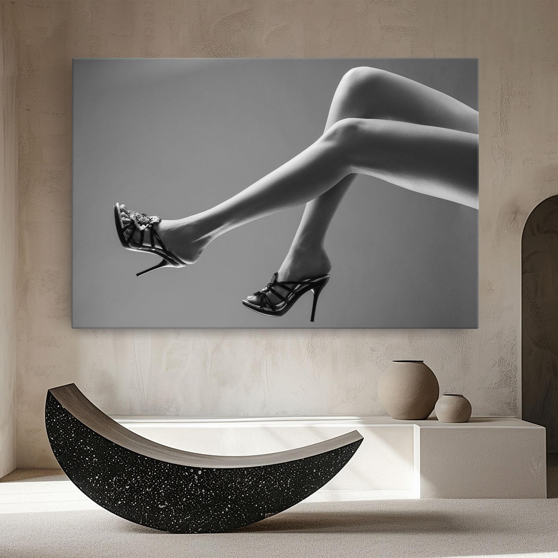 Obraz na Płótnie Black Shoes On Grey mockup 8