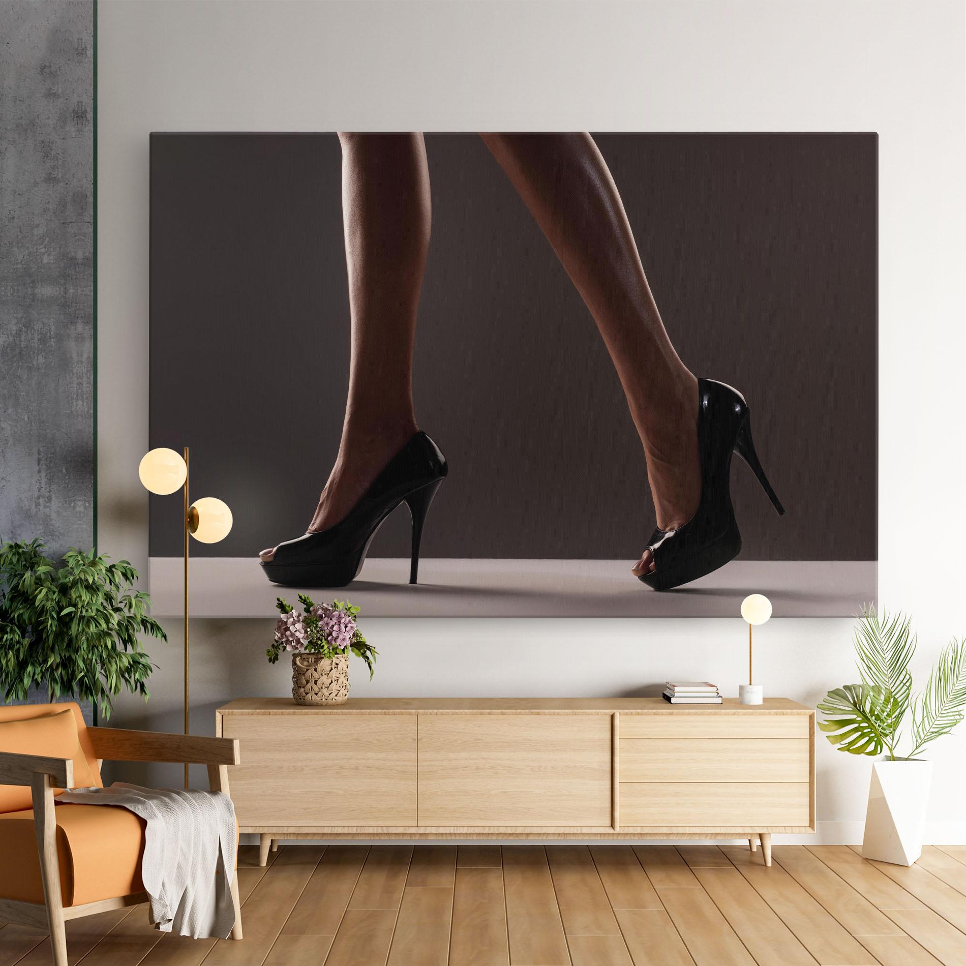 Obraz na Płótnie Black High Heels mockup 9