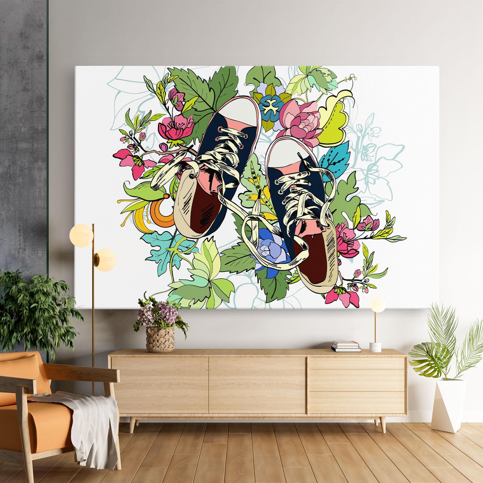 Obraz na Płótnie Flower Shoes mockup 9