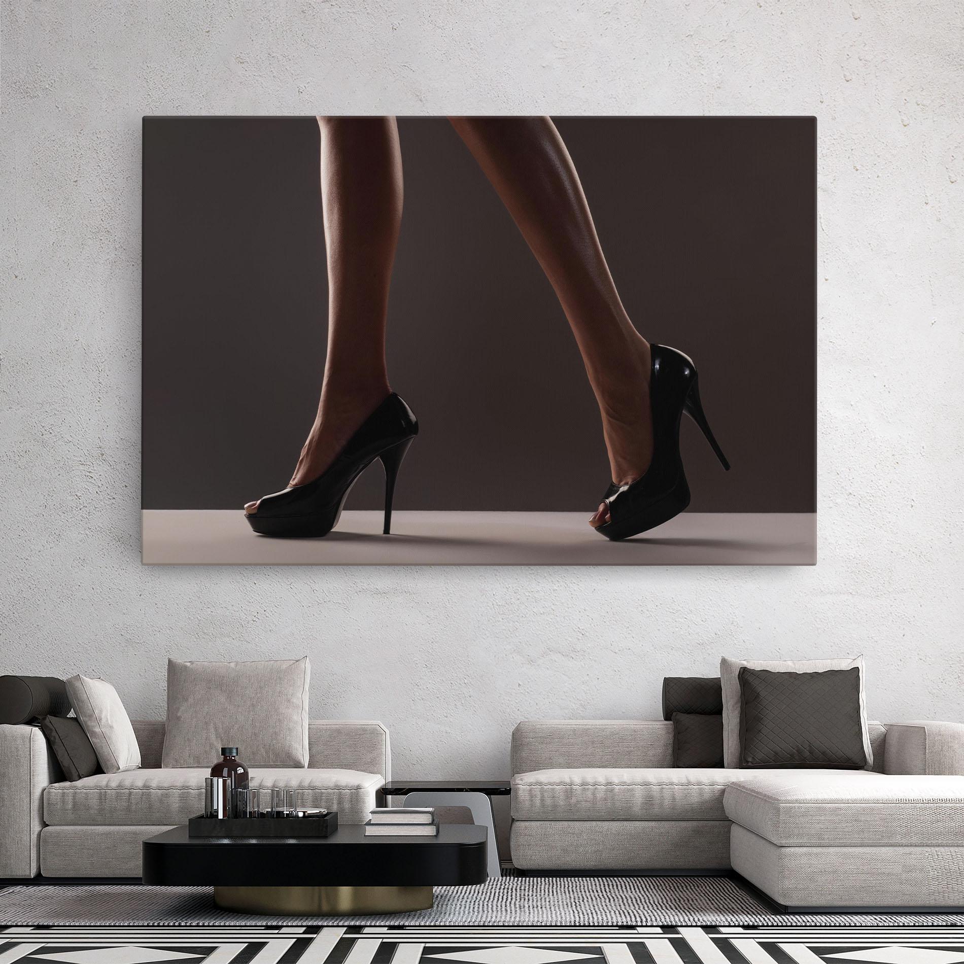 Obraz na Płótnie Black High Heels mockup 2