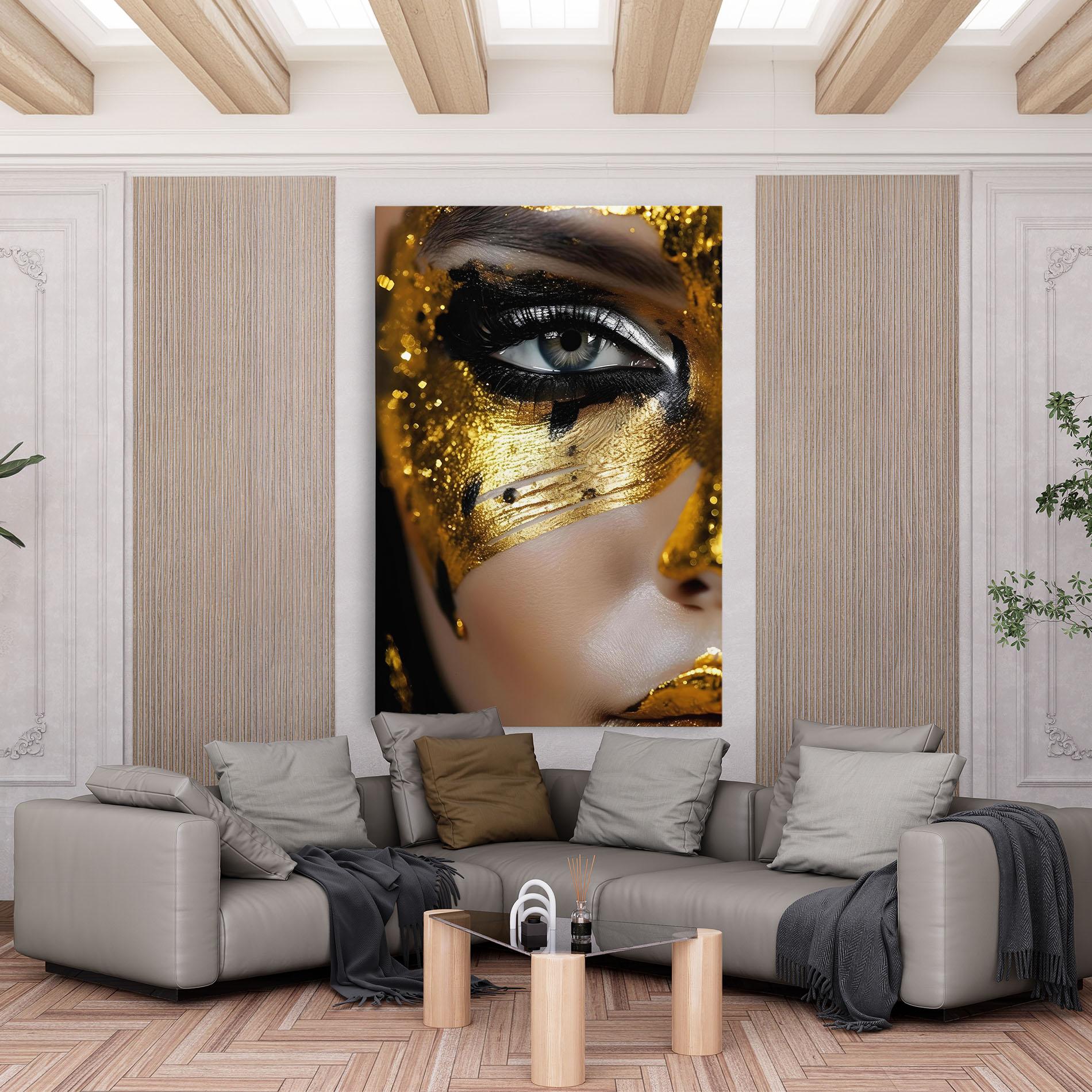 Obraz na Płótnie Black Gold Eyeliner mockup 6