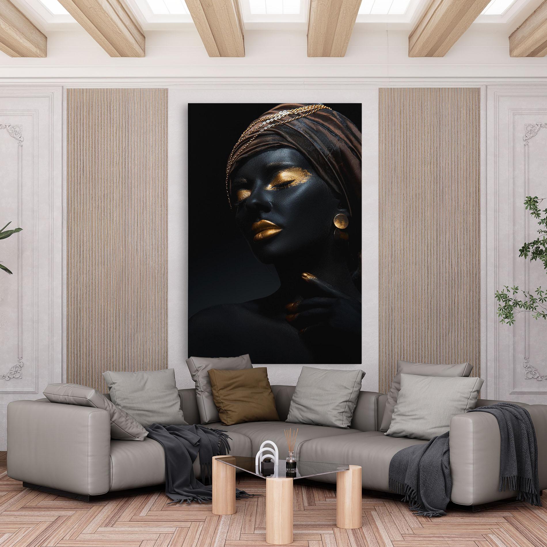 Obraz na Płótnie Black Gold Skin mockup 6