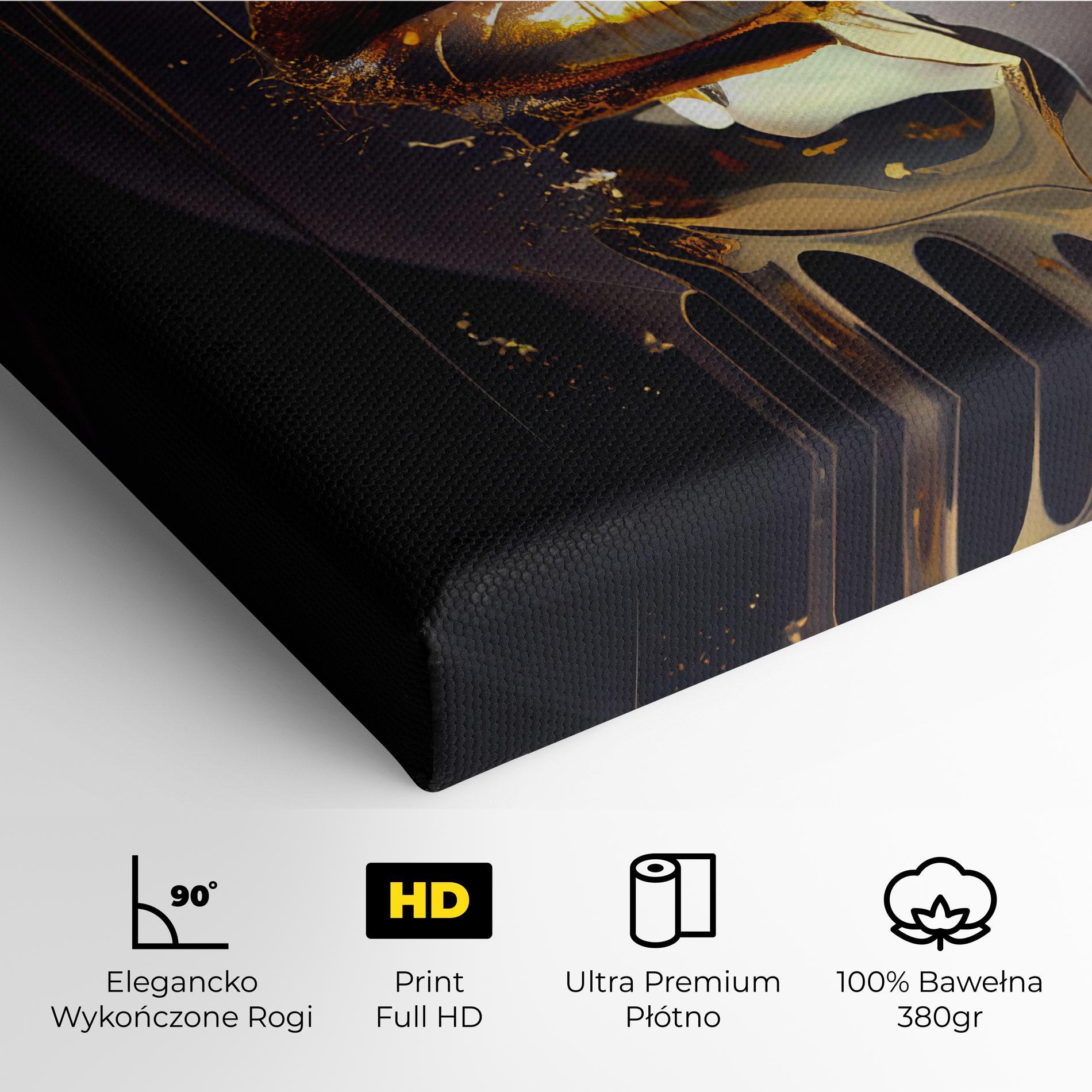 Obraz na Płótnie Glamorous Gold Lips mockup 4