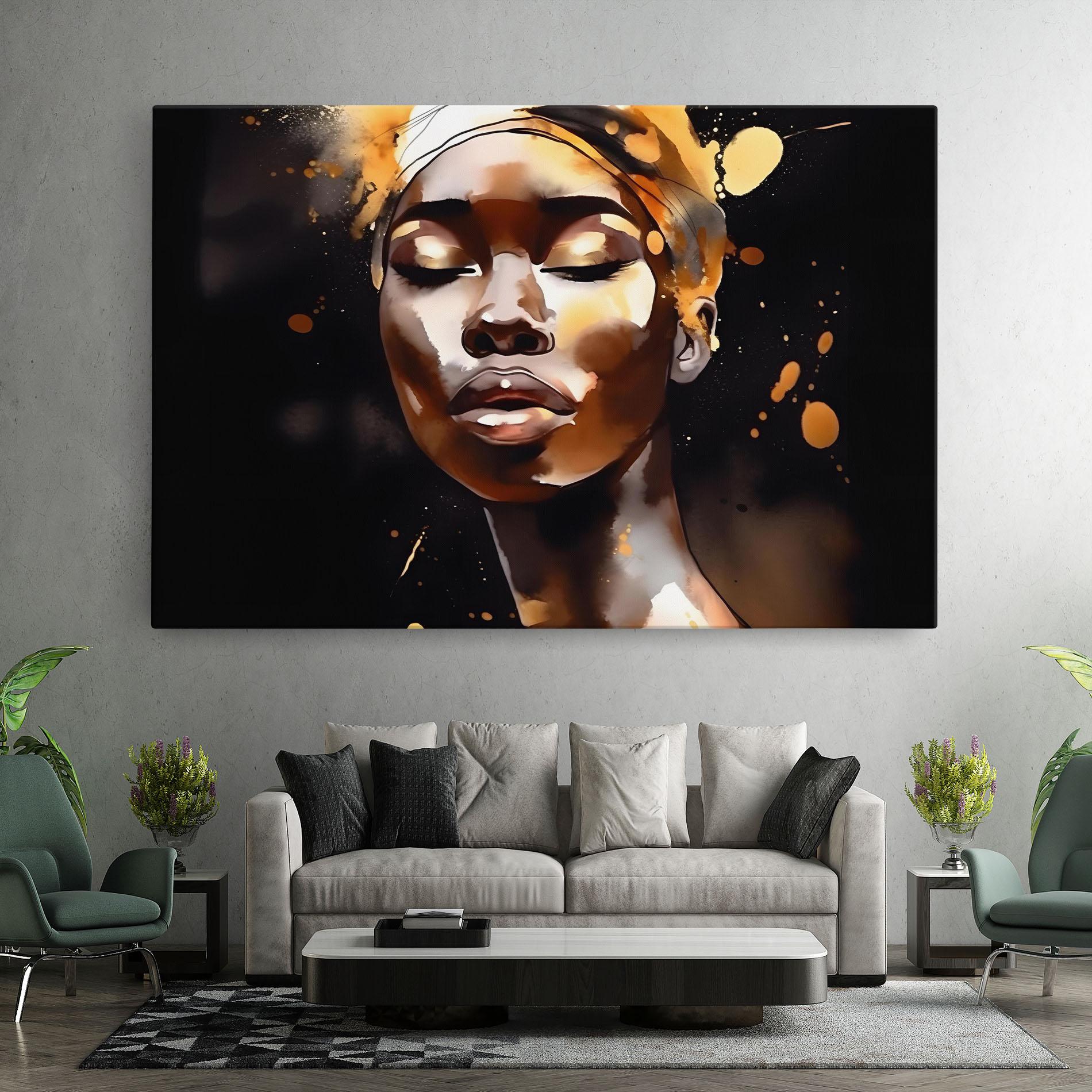 Obraz na Płótnie Abstract Gold Woman mockup 7