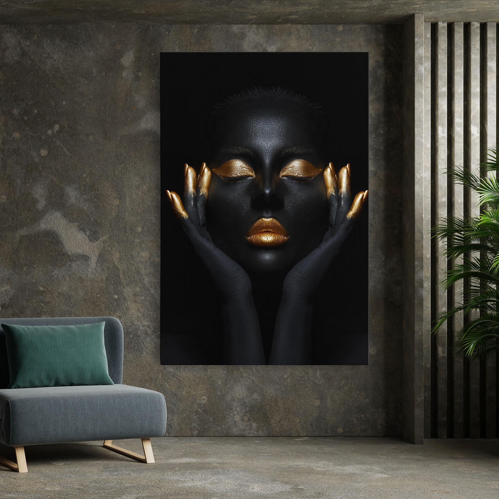 Obraz na Płótnie Fingertips Gold Makeup mockup 7