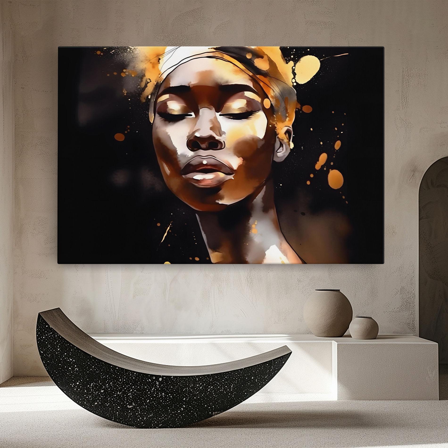 Obraz na Płótnie Abstract Gold Woman mockup 8