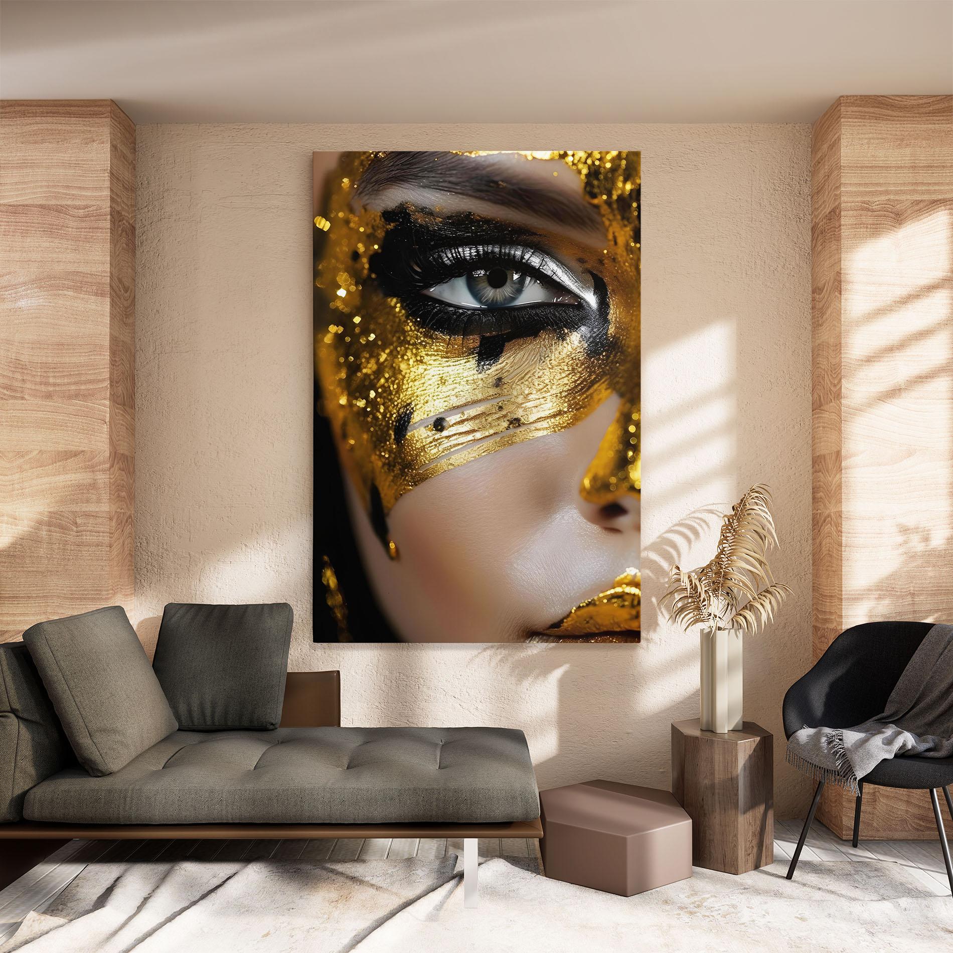 Obraz na Płótnie Black Gold Eyeliner mockup 8