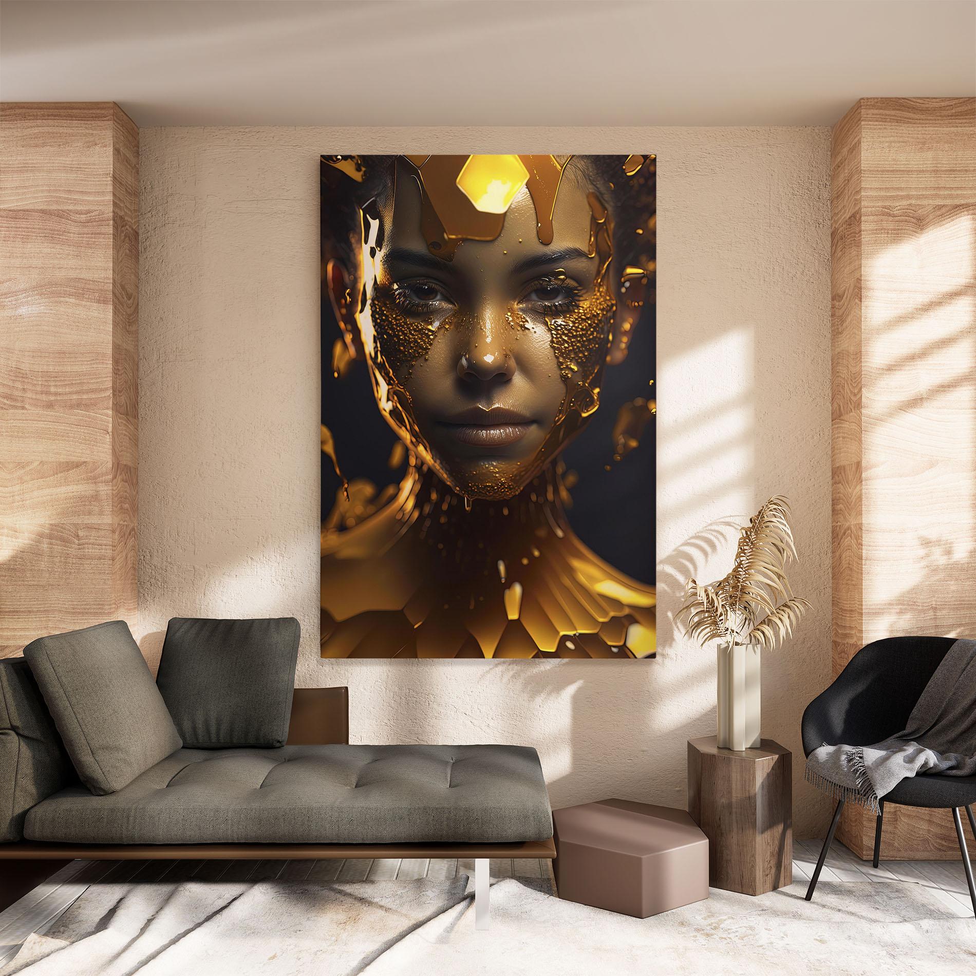 Obraz na Płótnie Gold Honeycomb Girl mockup 8