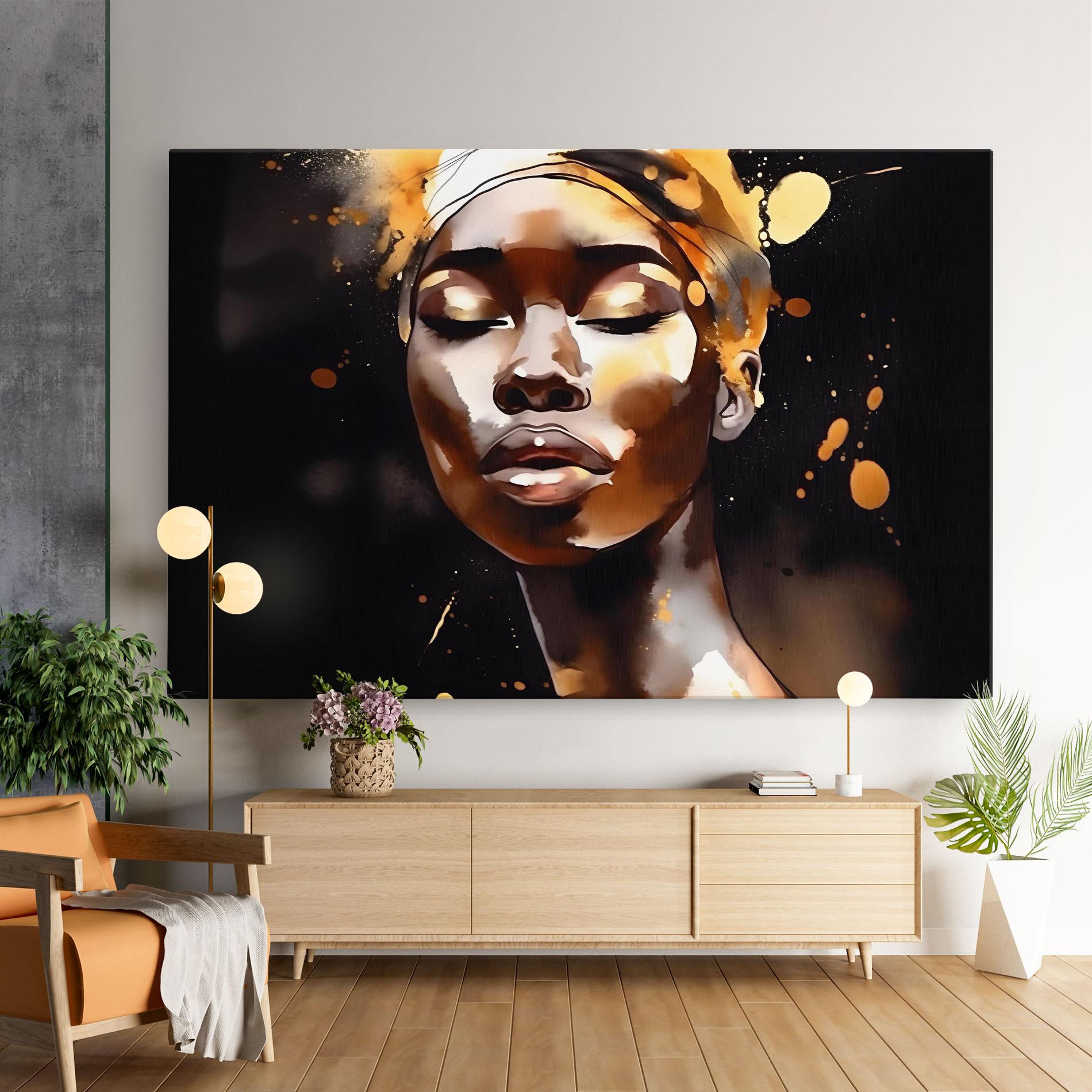 Obraz na Płótnie Abstract Gold Woman mockup 9