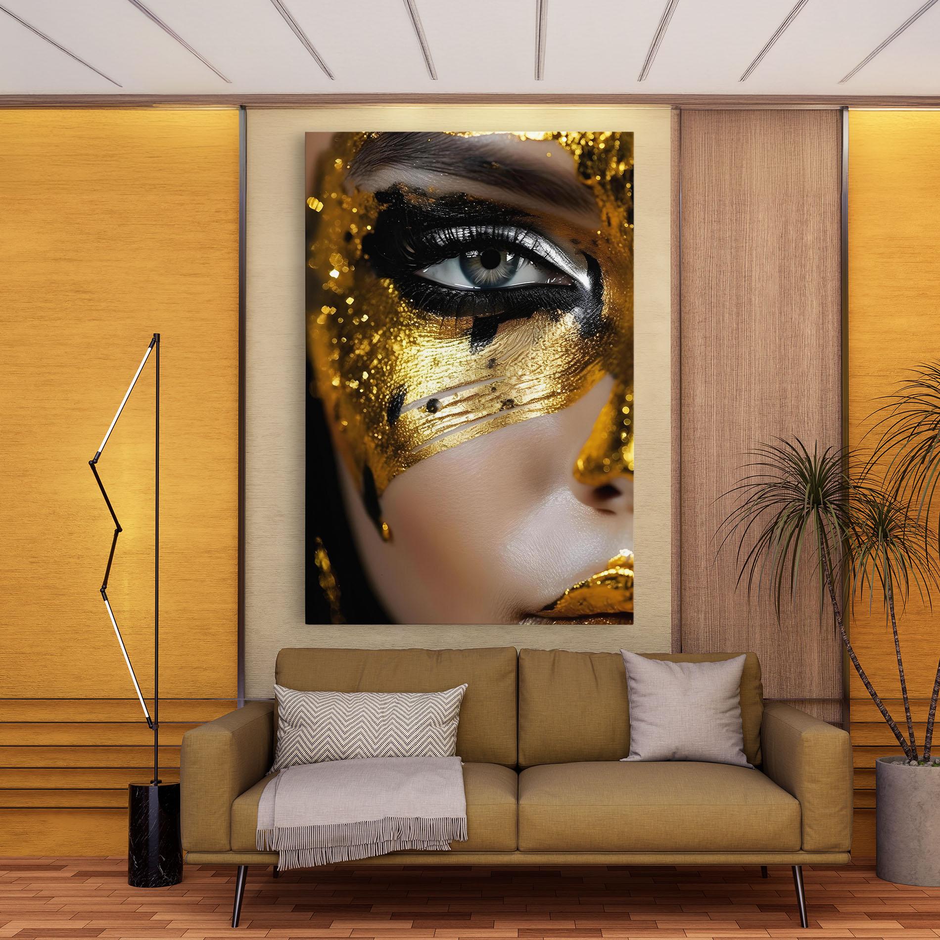 Obraz na Płótnie Black Gold Eyeliner mockup 9